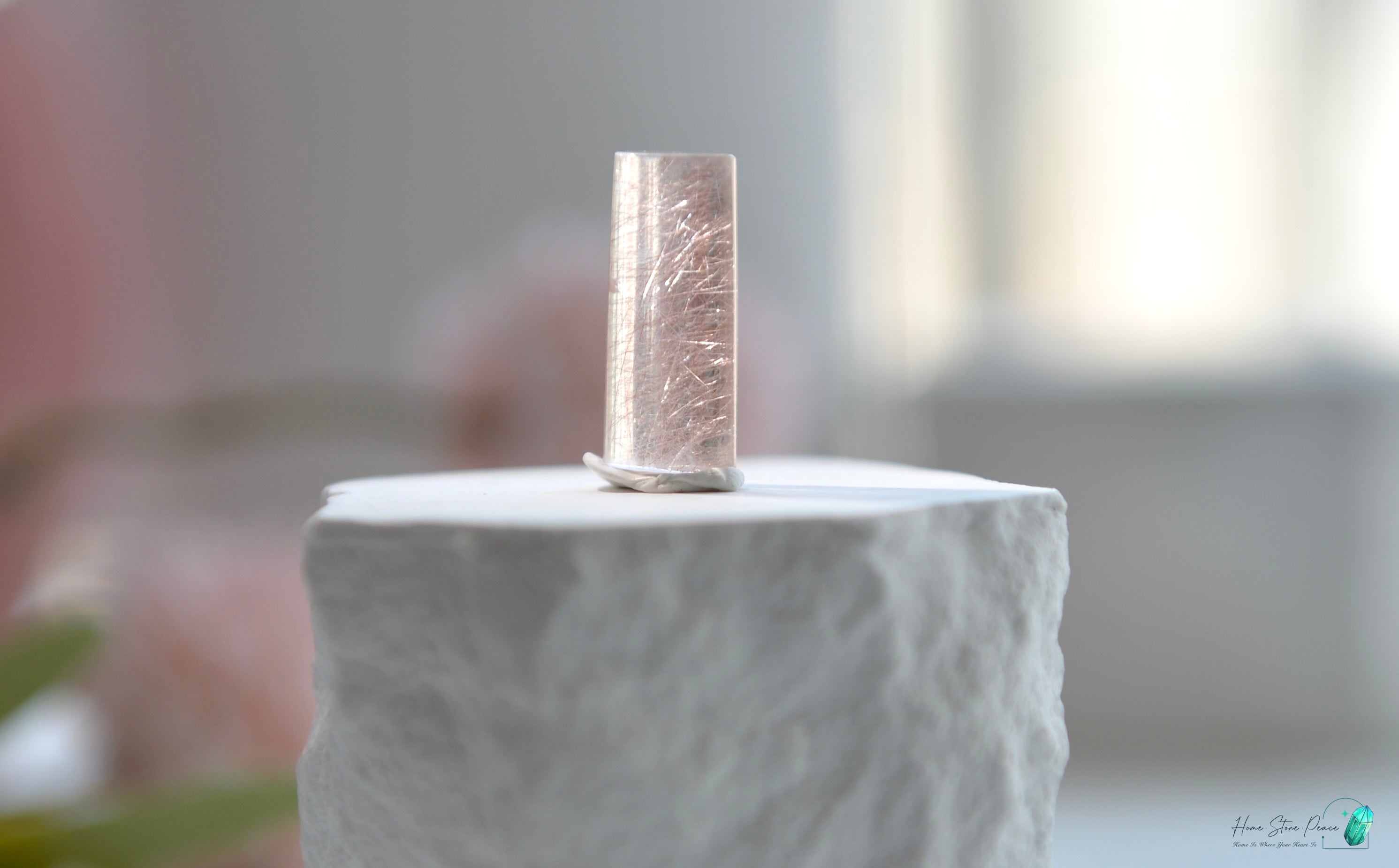 巴西粉紅髮晶隨形 Brazilian Pink Rutilated Quartz