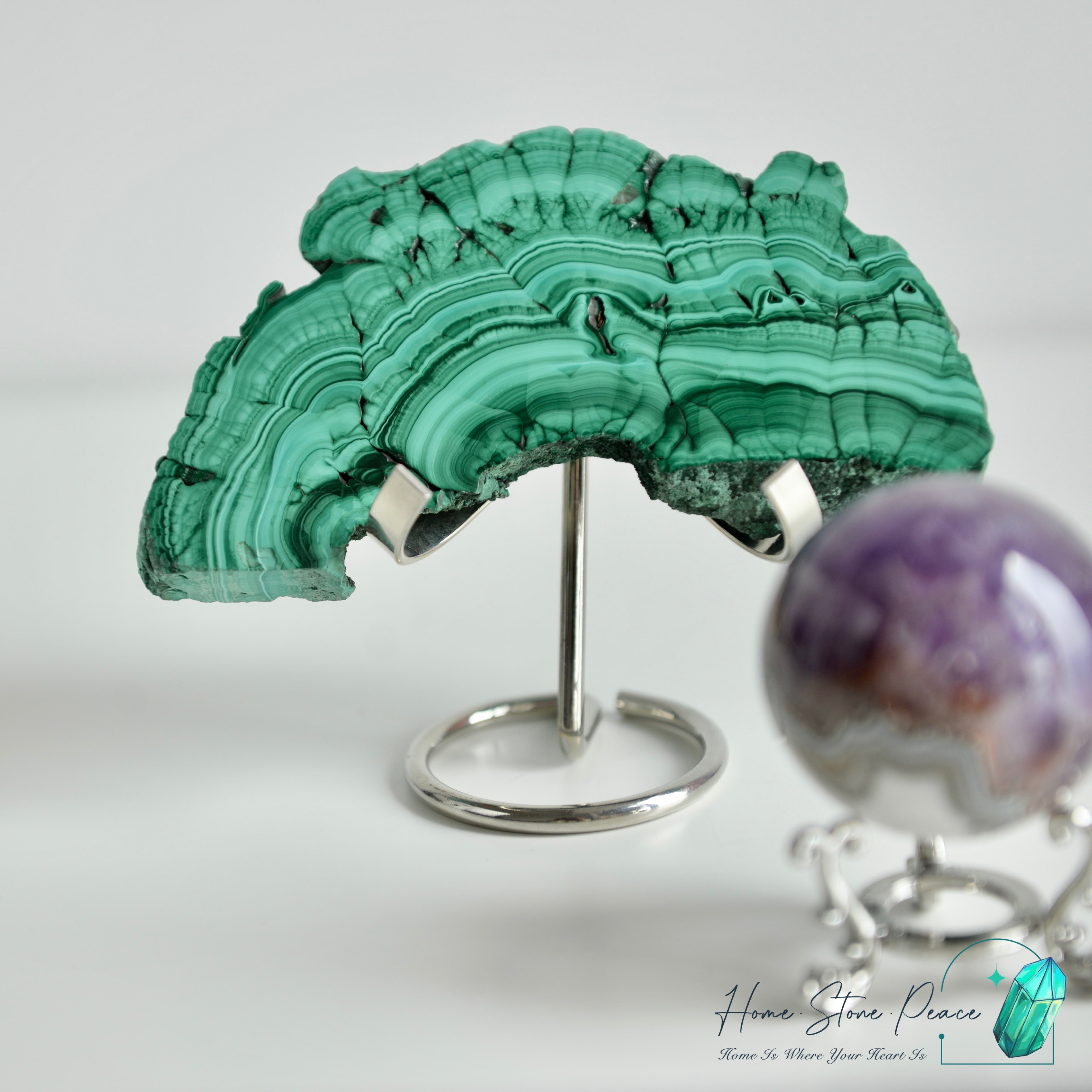 孔雀石片擺設 Malachite Slab