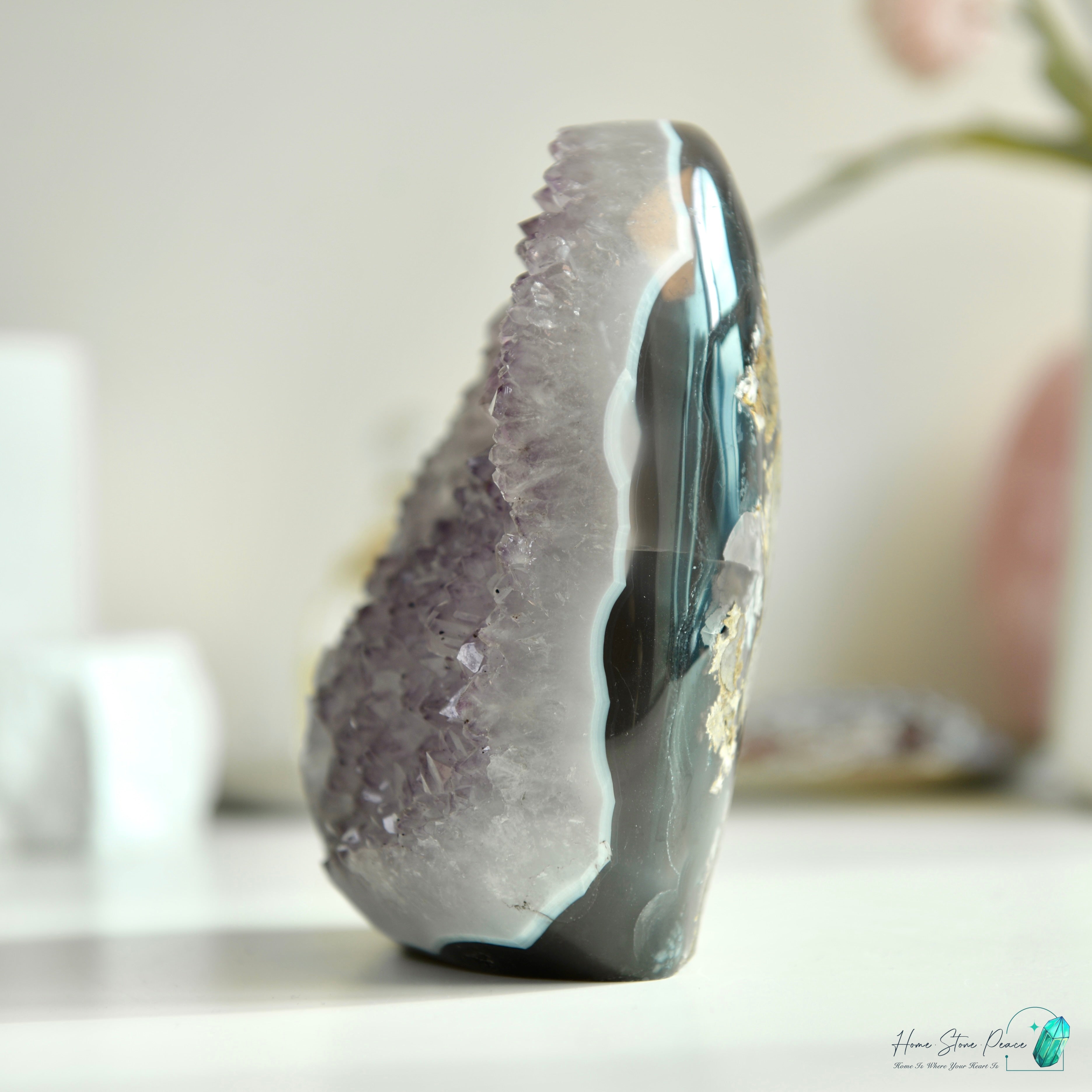 瑪瑙邊紫水晶隨形 Agate Amethyst Free Form