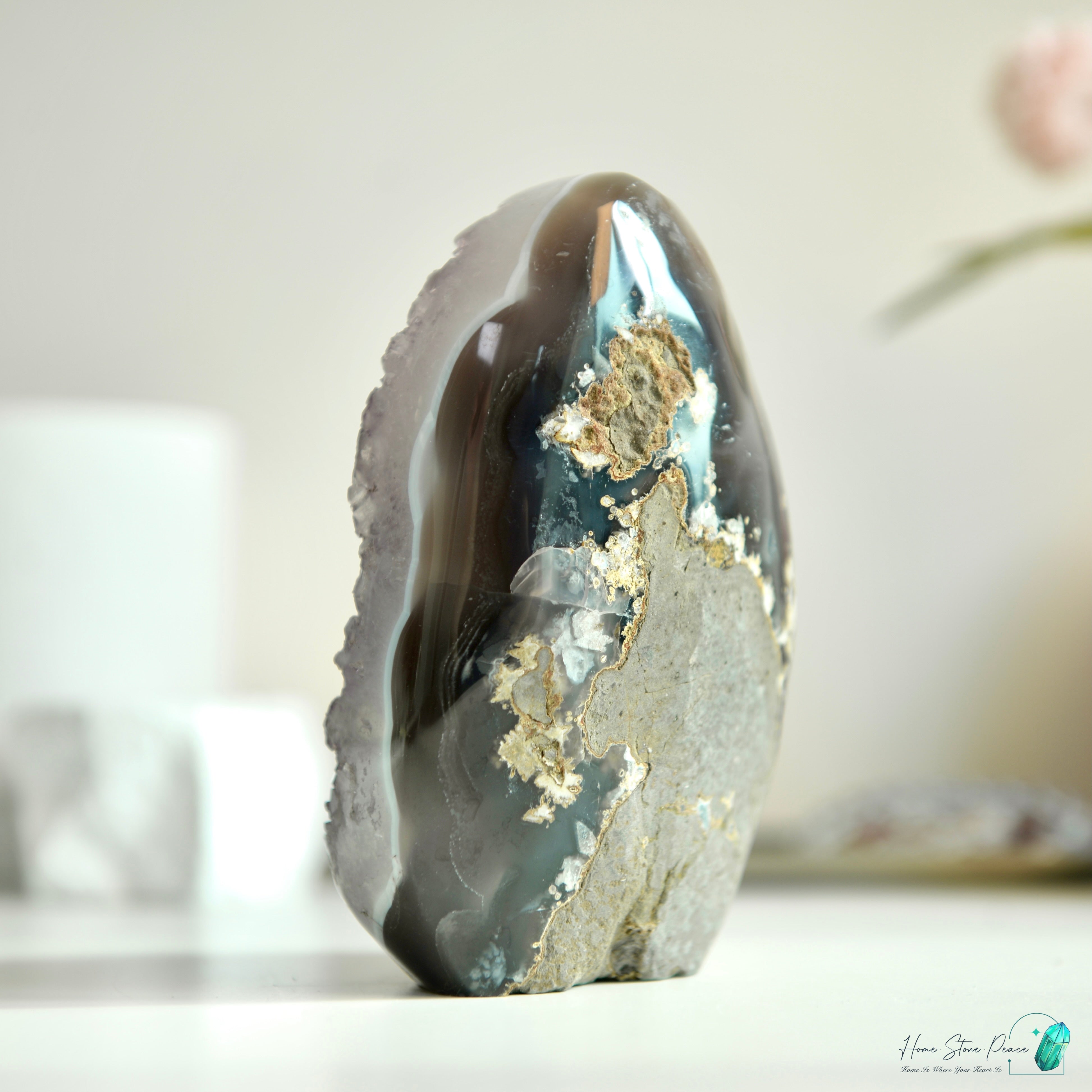 瑪瑙邊紫水晶隨形 Agate Amethyst Free Form