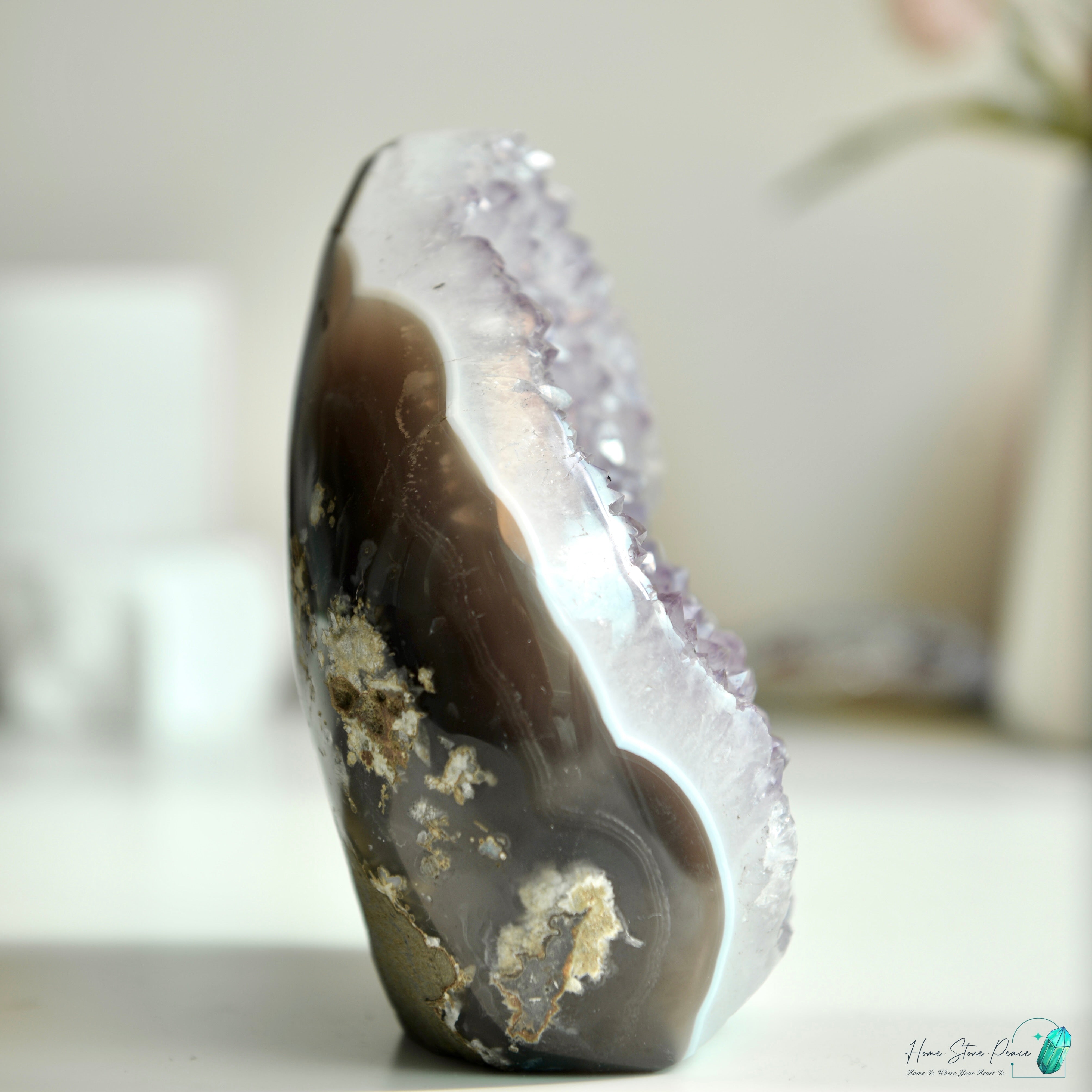 瑪瑙邊紫水晶隨形 Agate Amethyst Free Form
