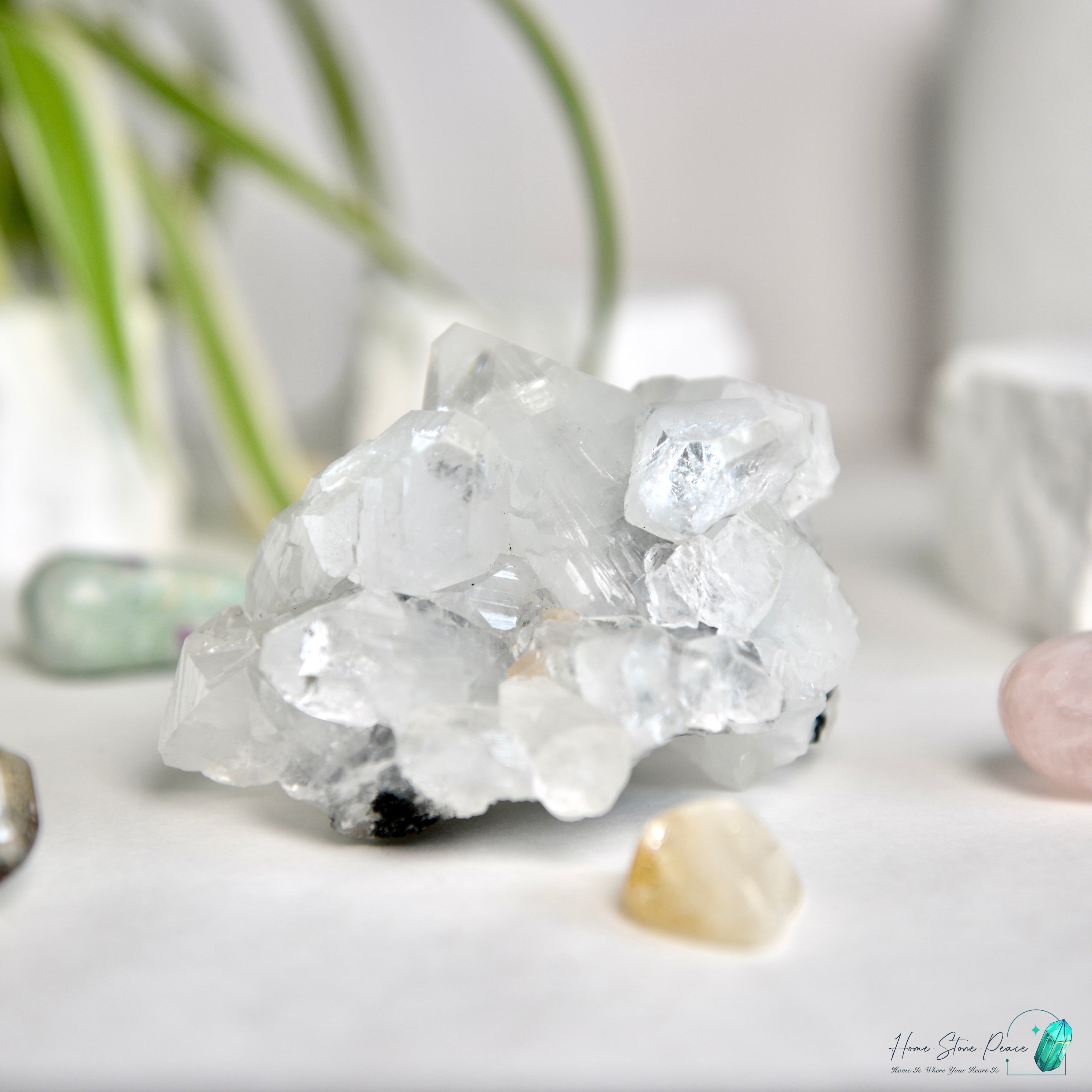 大顆鑽石魚眼石 Diamond Apophyllite Cluster