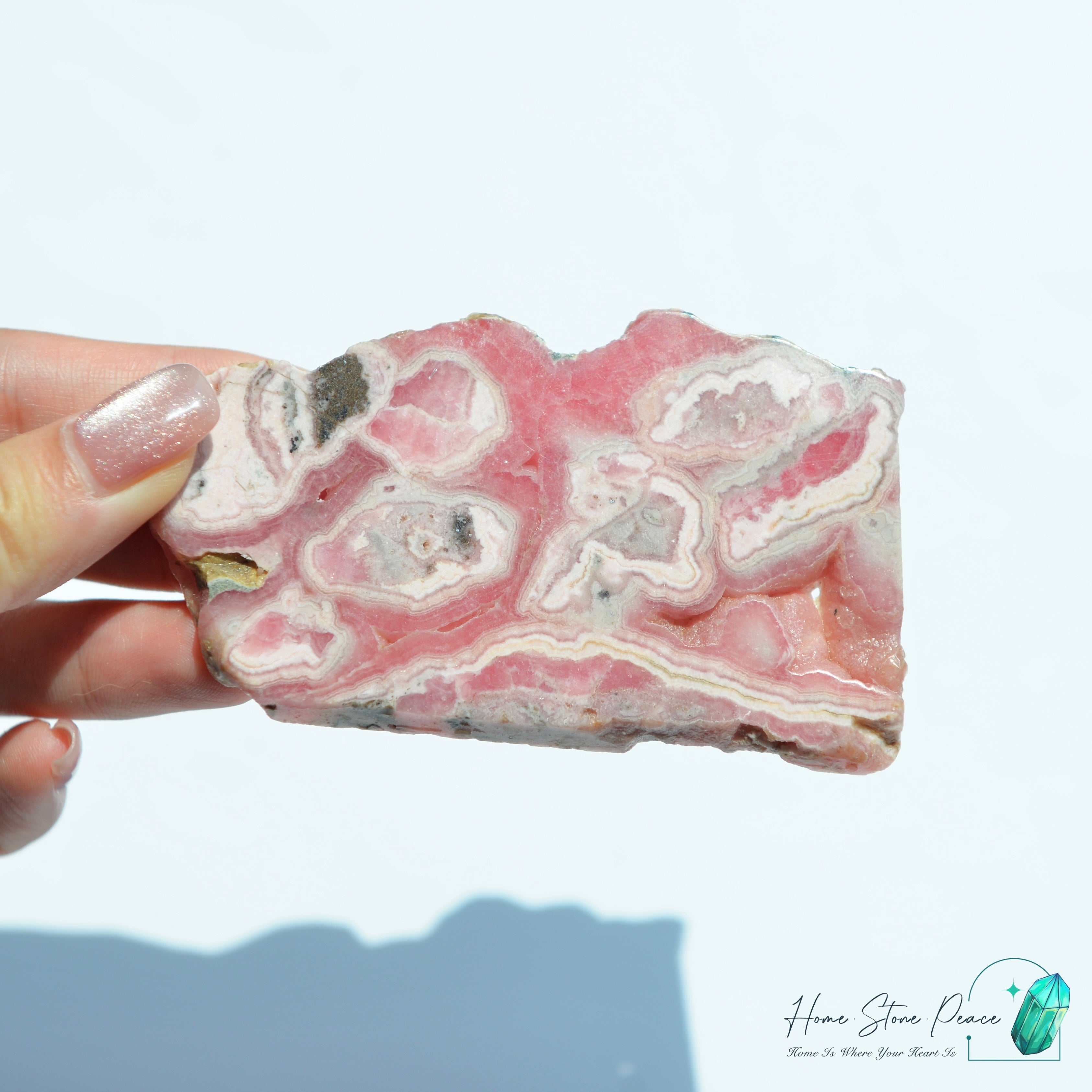 紅紋石片 (菱錳礦) Rhodochrosite Slab