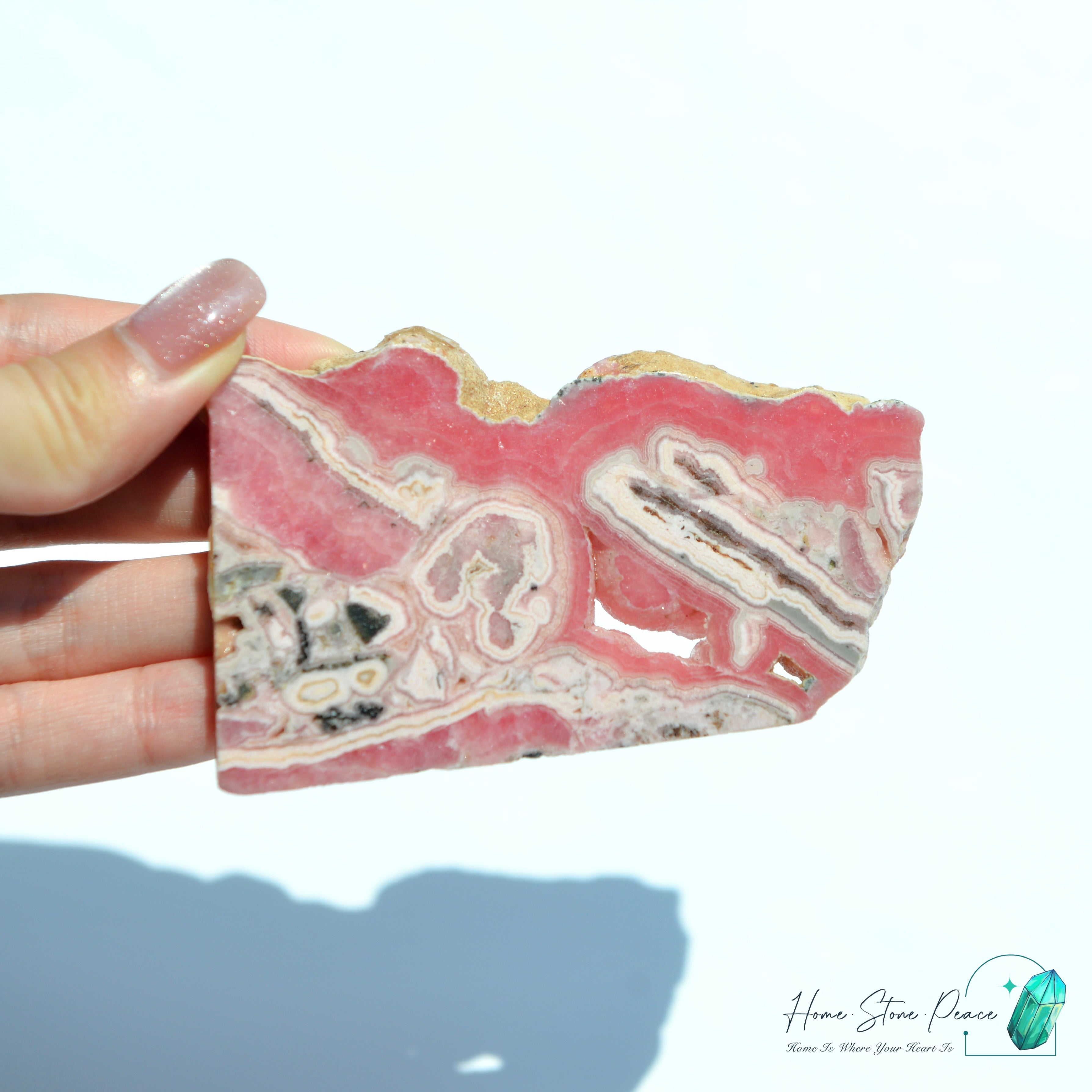 紅紋石片 (菱錳礦) Rhodochrosite Slab