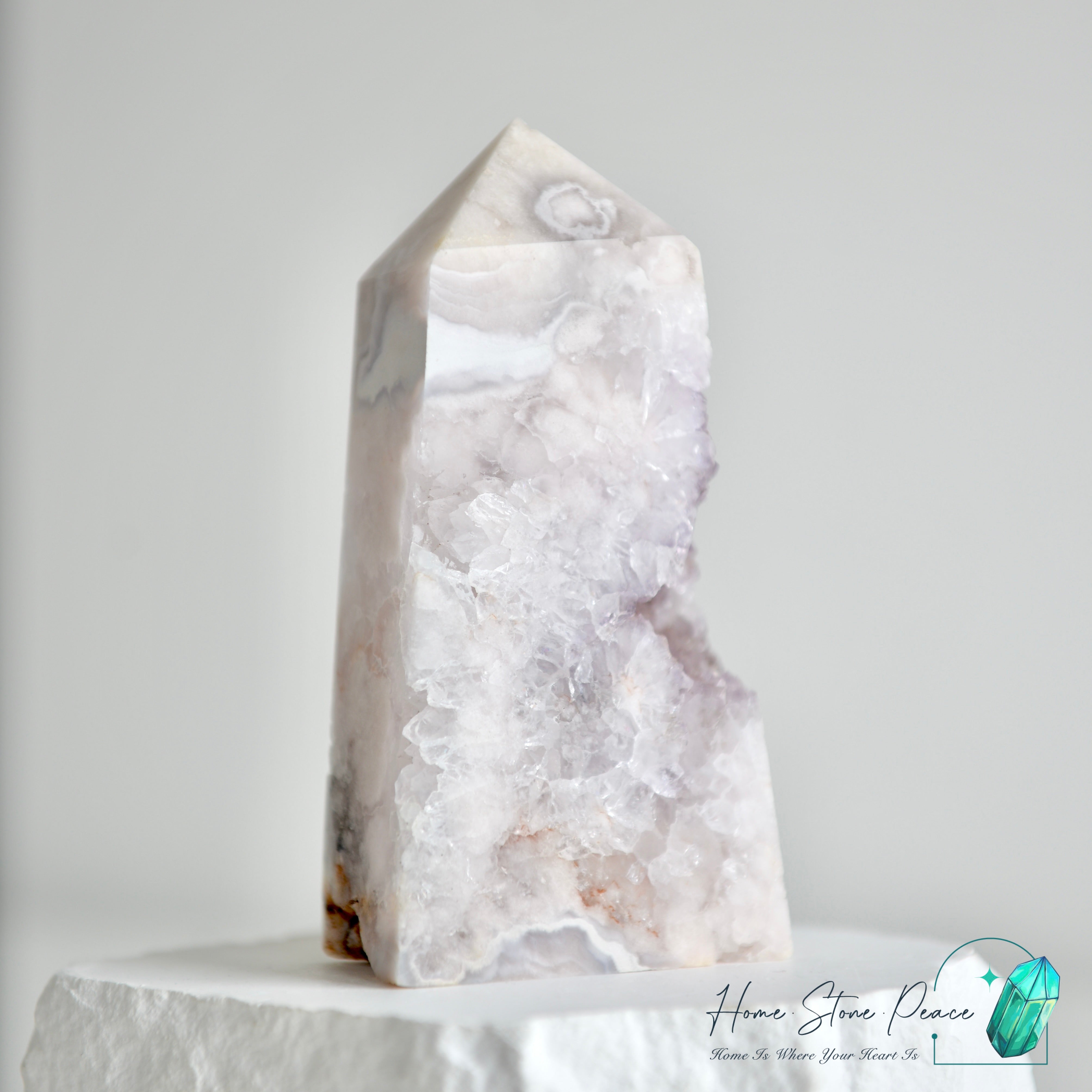 櫻花瑪瑙紫水晶柱 Cherry Blossom Agate Amethyst Tower
