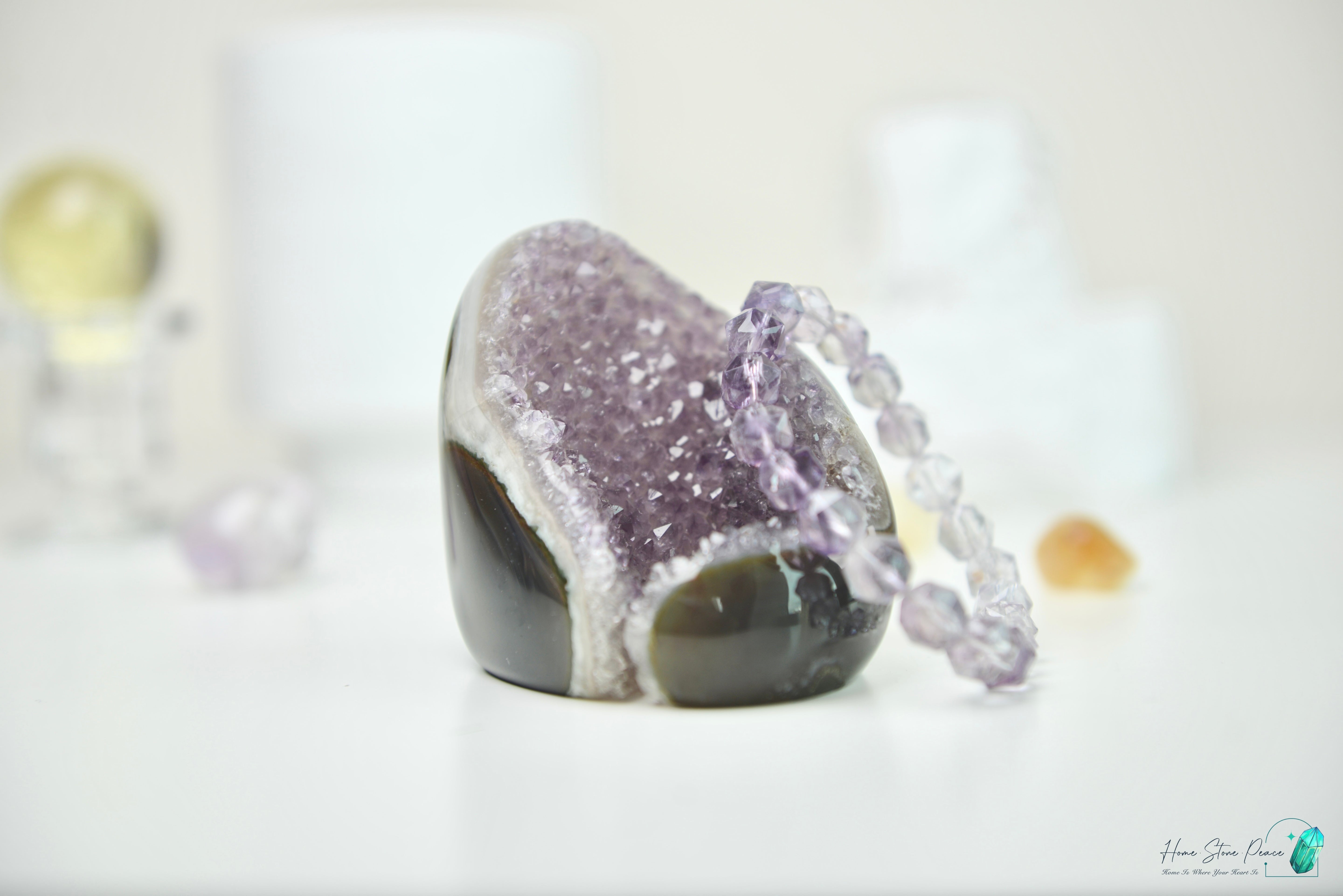 瑪瑙邊紫水晶隨形 Agate Amethyst Free Form