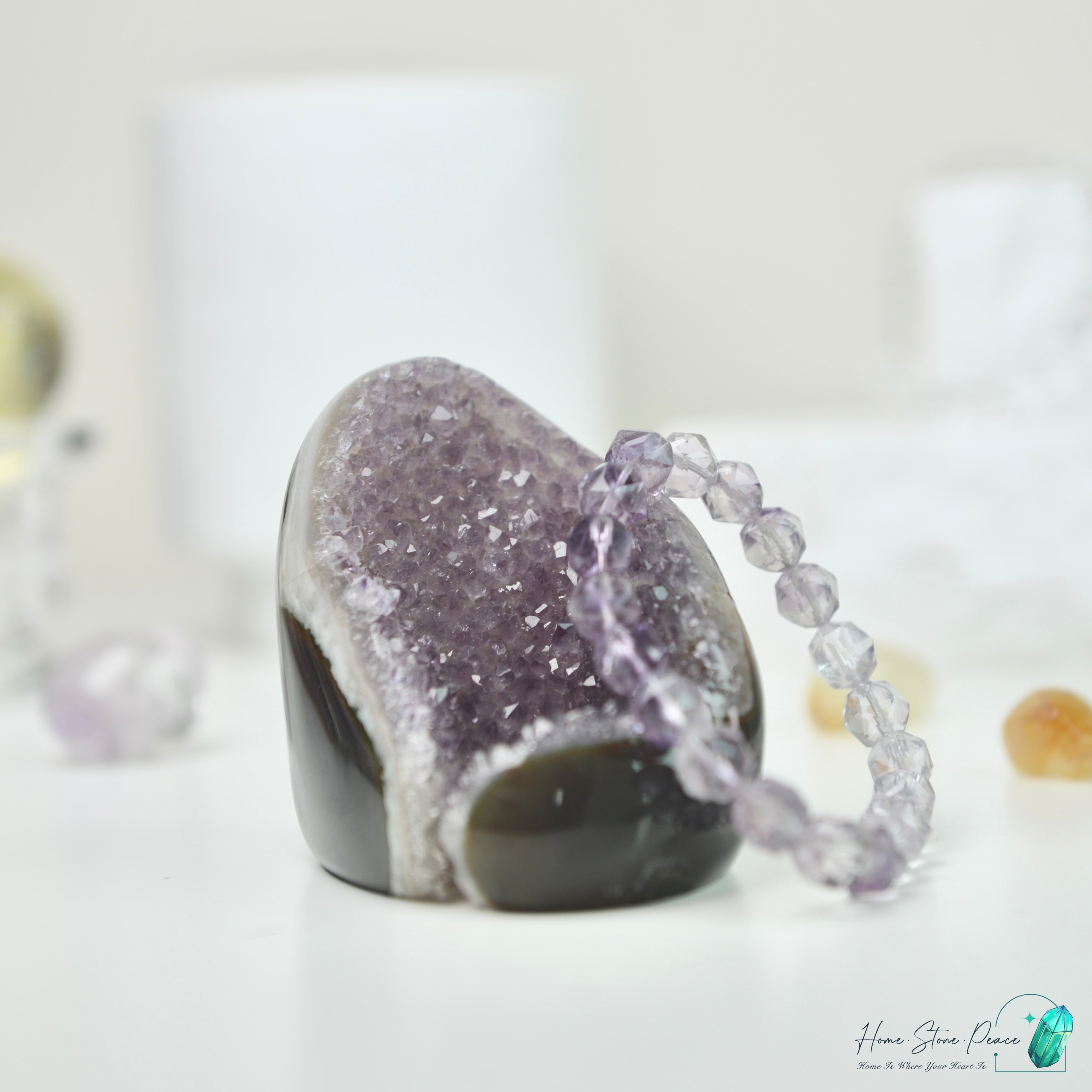 瑪瑙邊紫水晶隨形 Agate Amethyst Free Form
