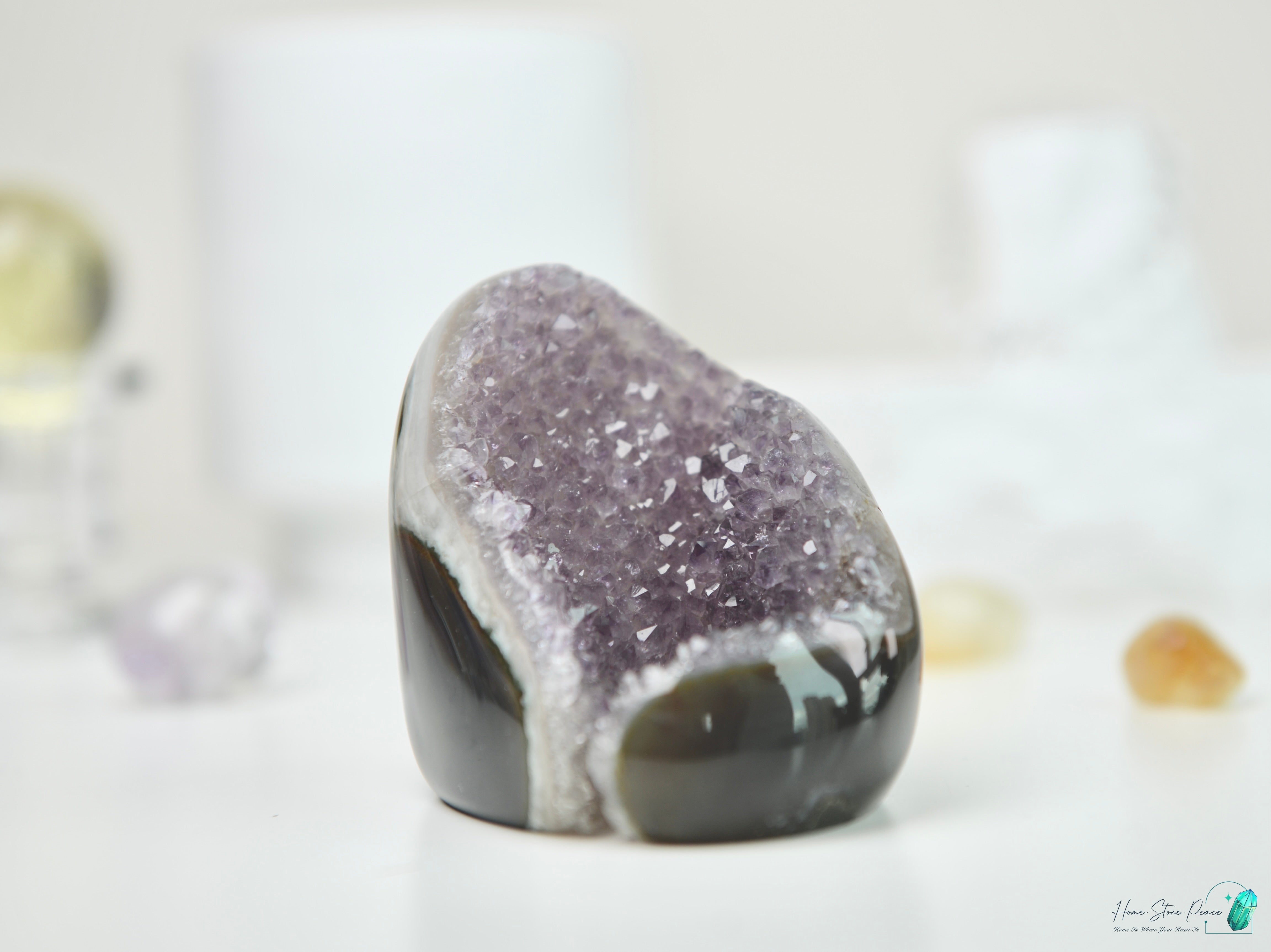 瑪瑙邊紫水晶隨形 Agate Amethyst Free Form