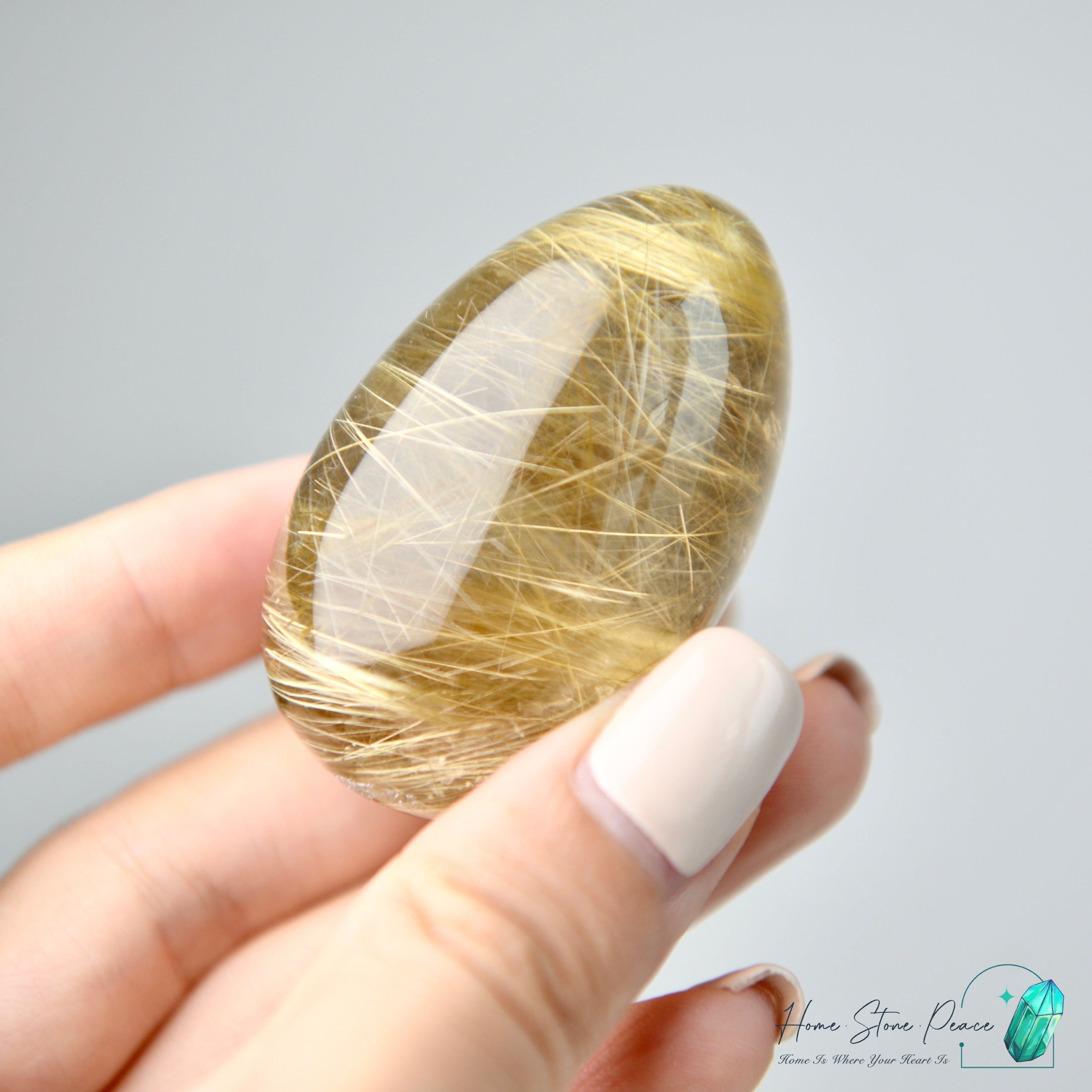 巴西金髮晶蛋 Premium Brazilian Gold Rutilated Egg