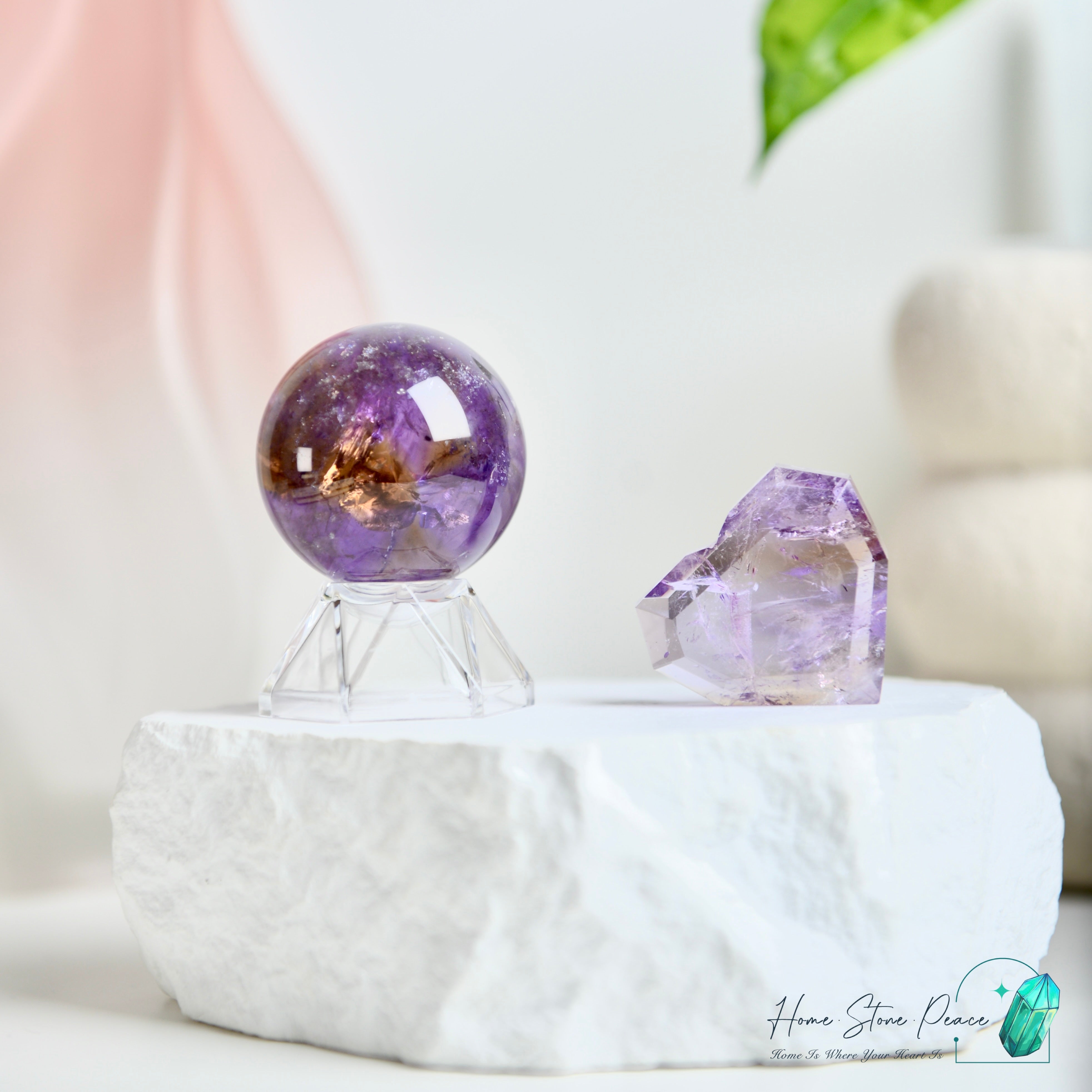 玻利維亞立體紫黃晶心 Bolivian Ametrine Faceted Heart