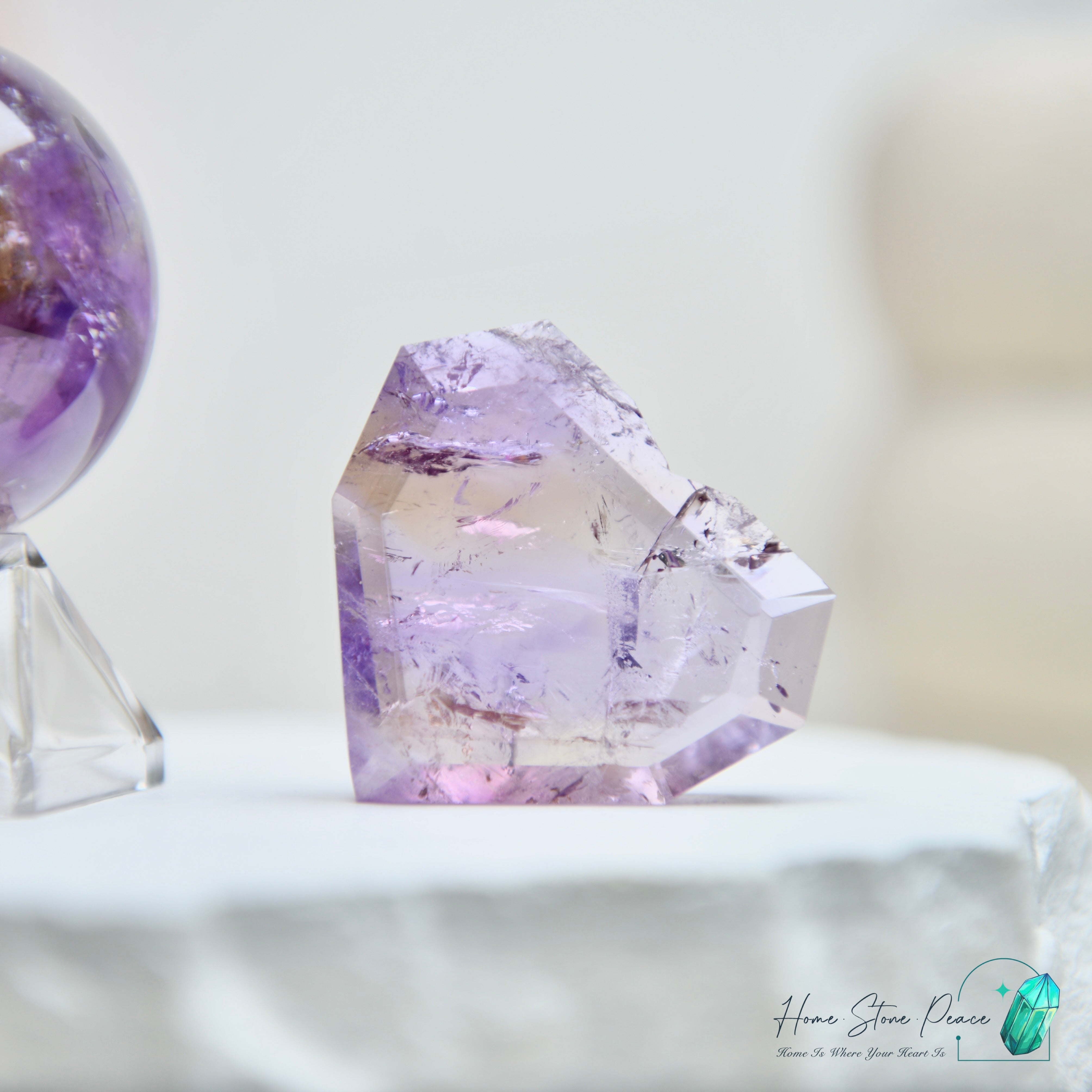 玻利維亞立體紫黃晶心 Bolivian Ametrine Faceted Heart