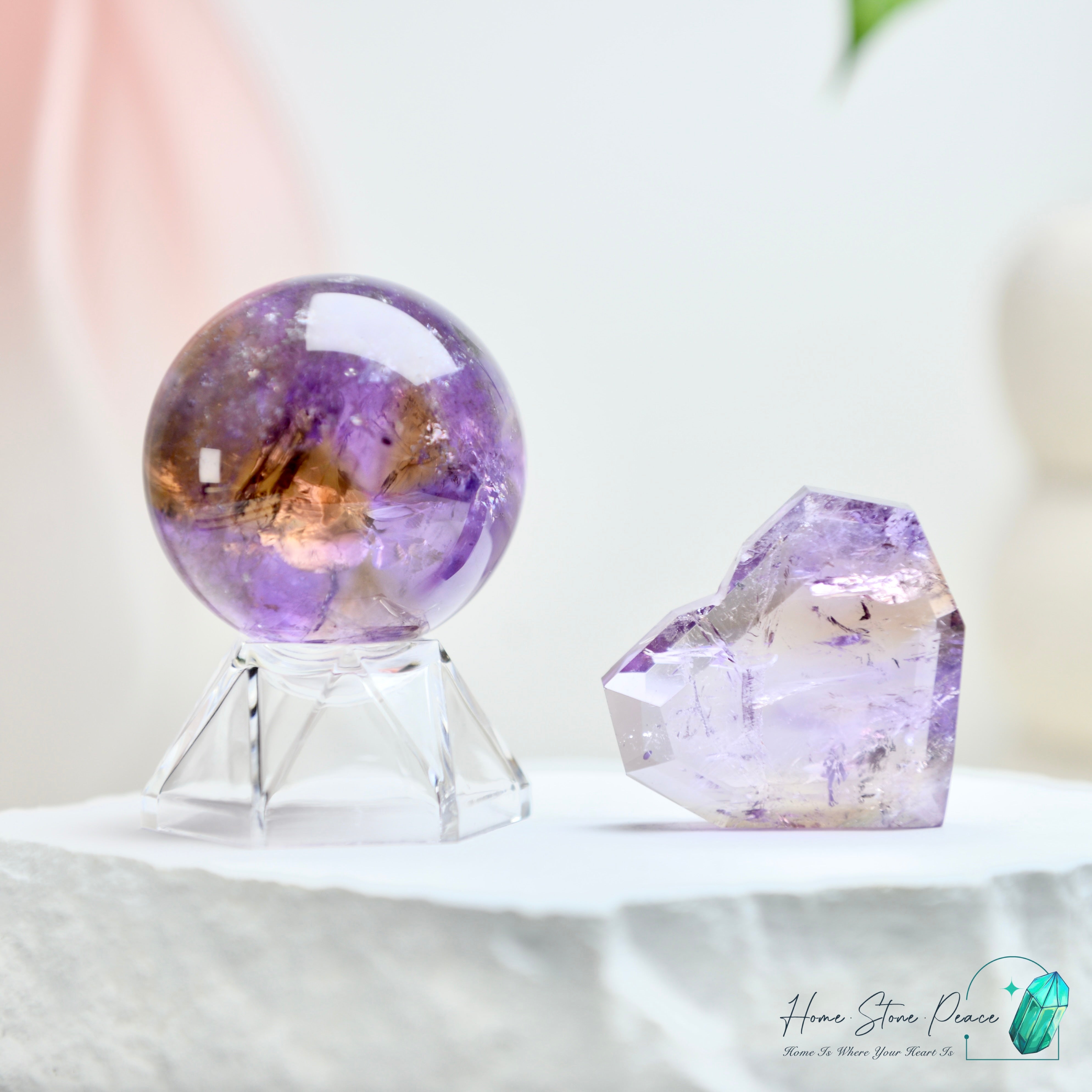 玻利維亞立體紫黃晶心 Bolivian Ametrine Faceted Heart