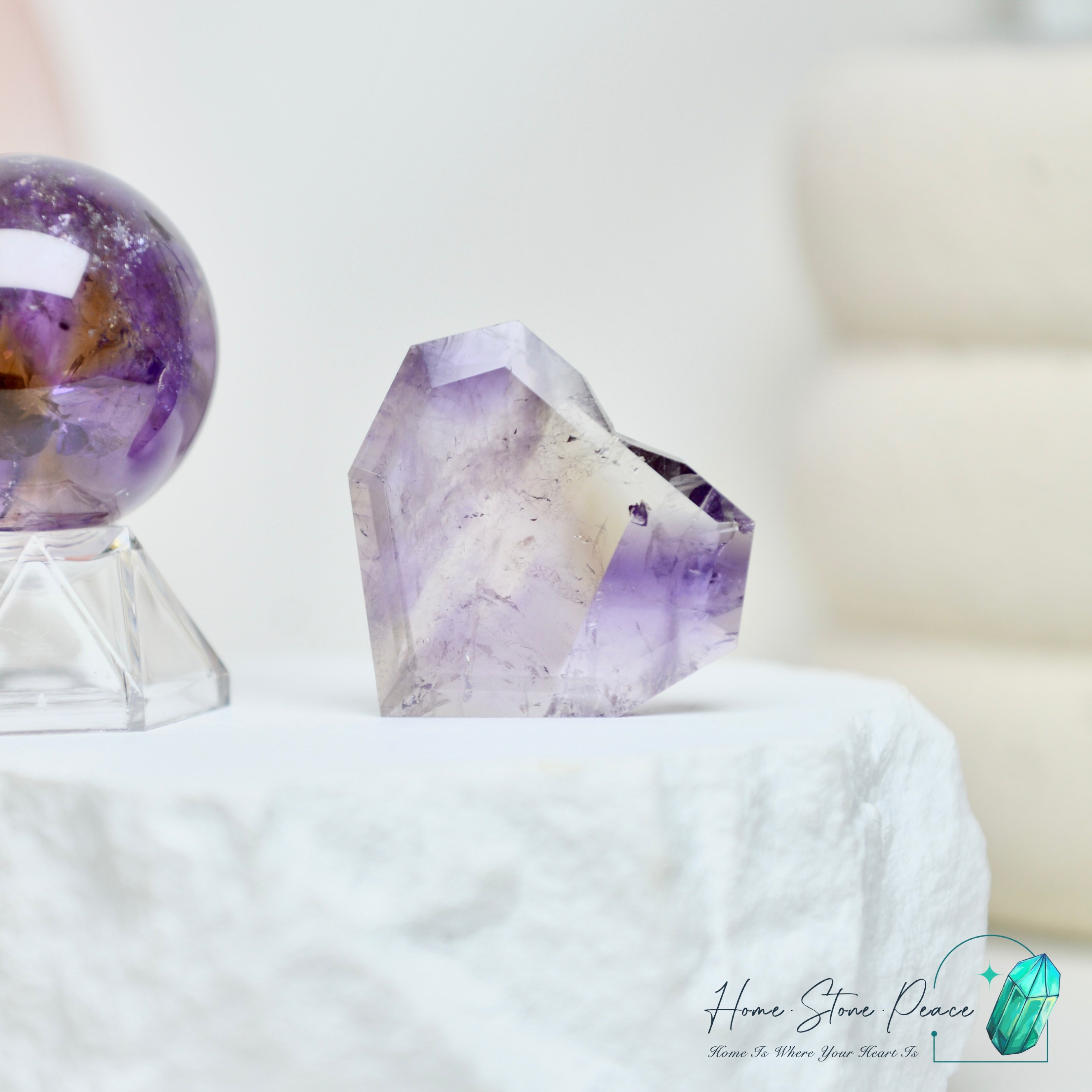 玻利維亞立體紫黃晶心 Bolivian Ametrine Faceted Heart