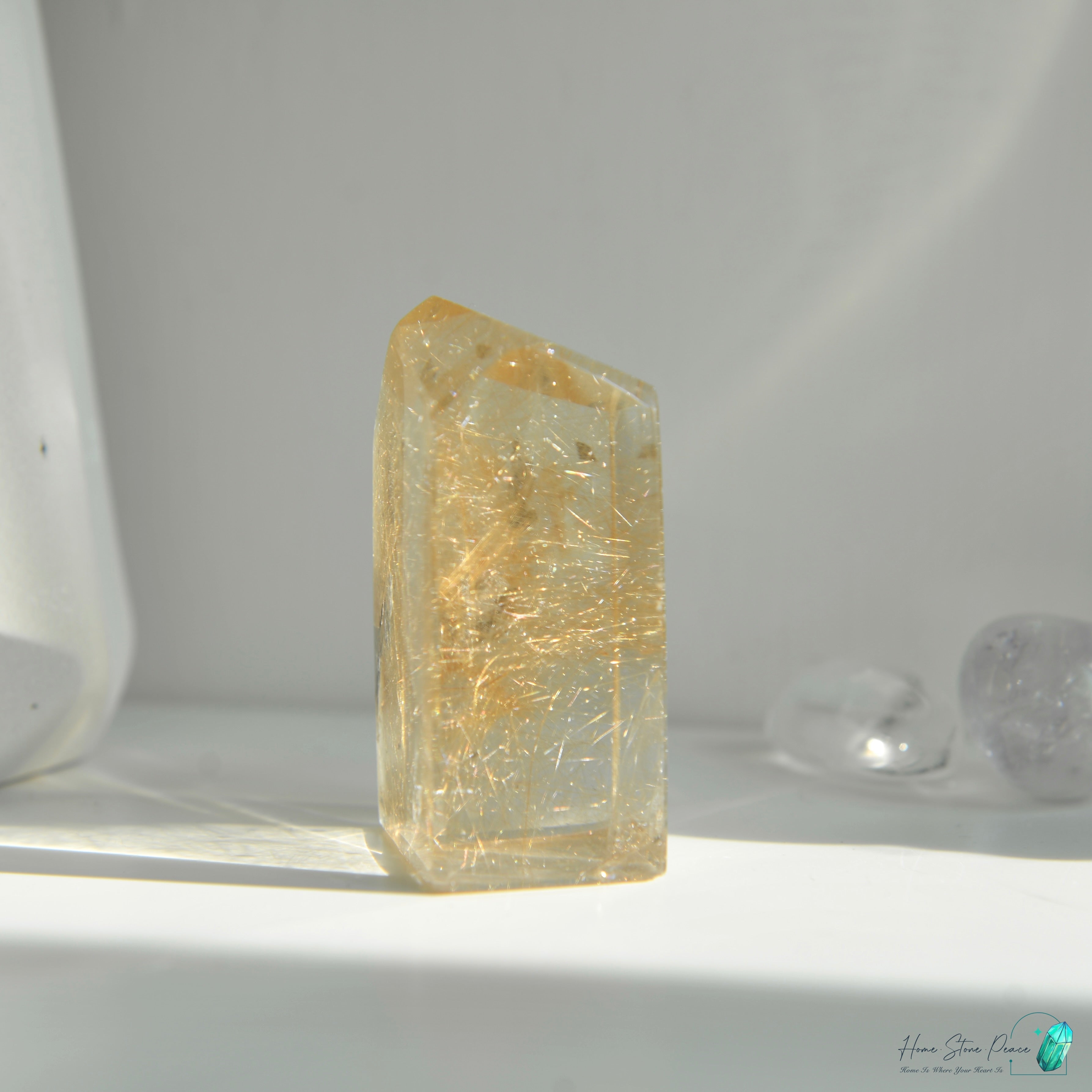 巴西金髮晶四方柱 Brazilian Gold Rutilated Short Tower