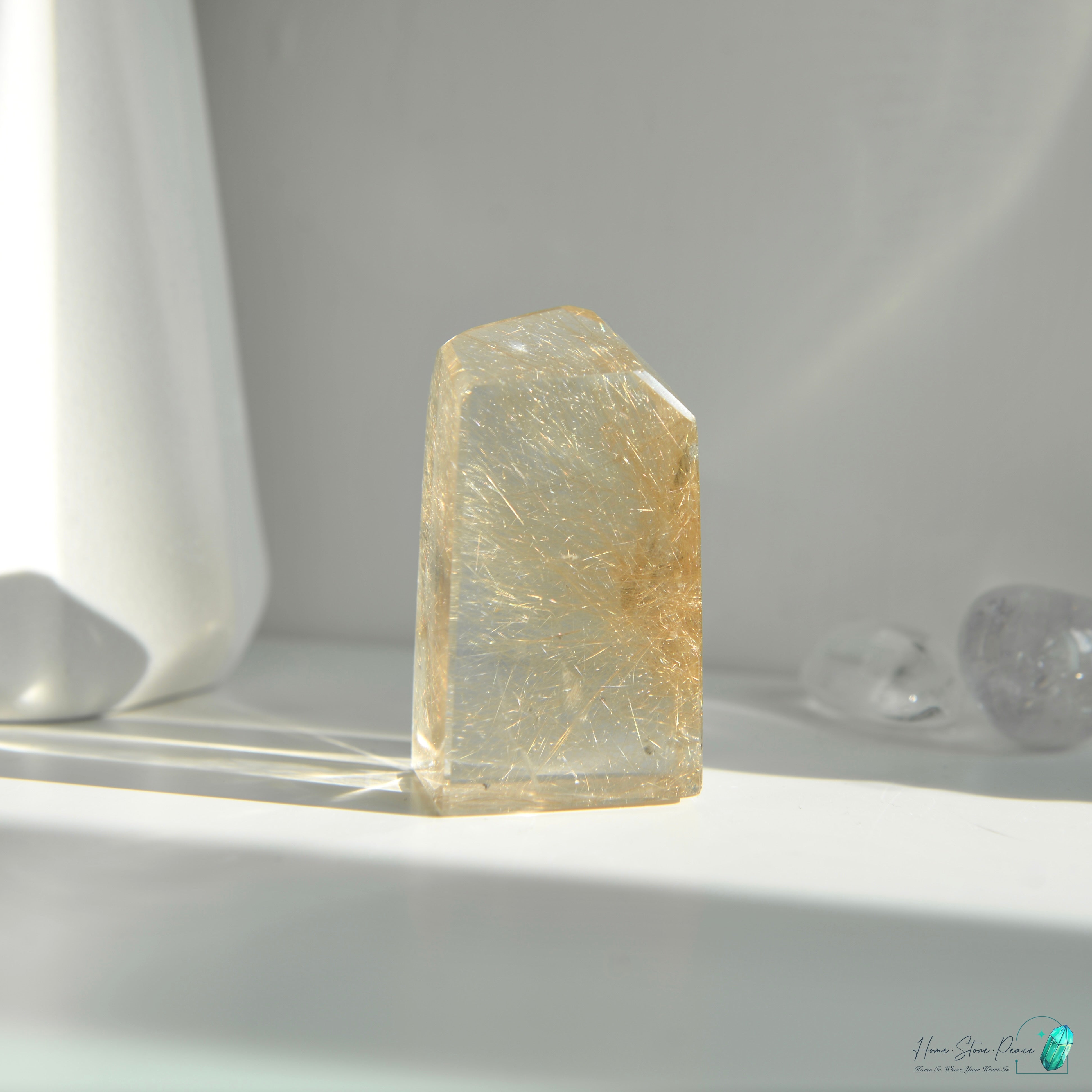 巴西金髮晶四方柱 Brazilian Gold Rutilated Short Tower