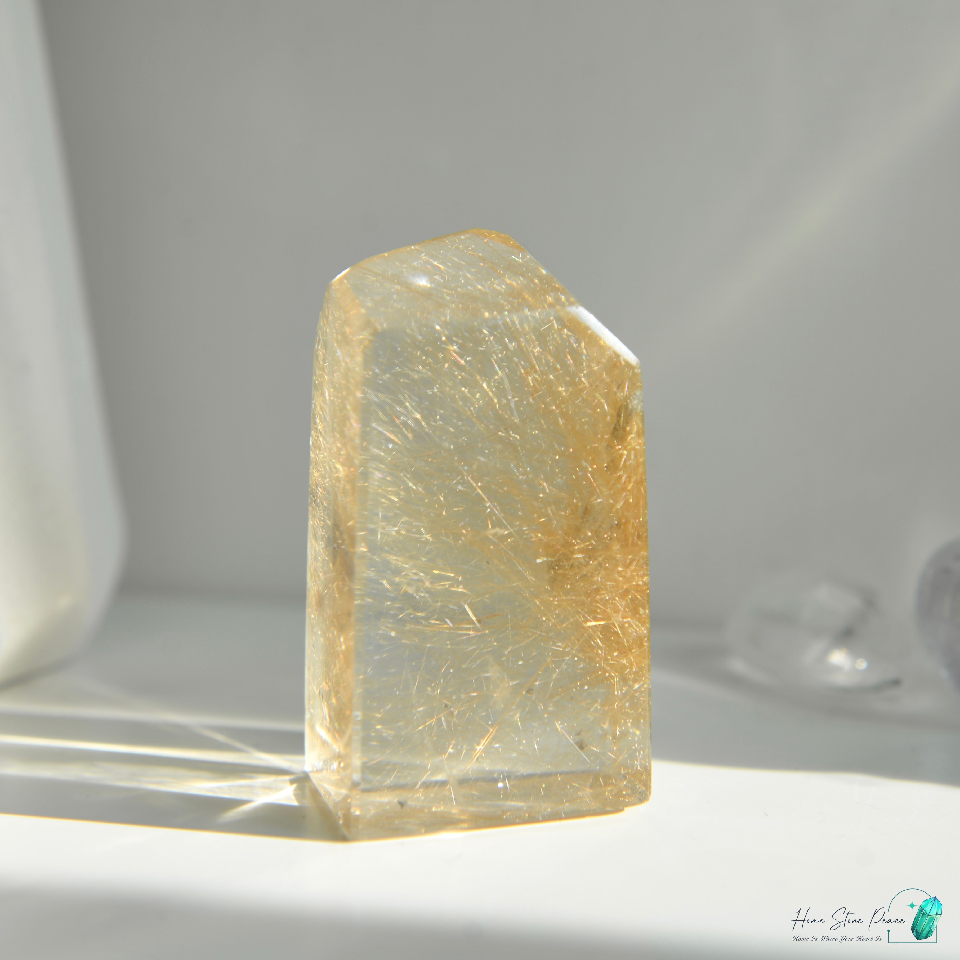 巴西金髮晶四方柱 Brazilian Gold Rutilated Short Tower