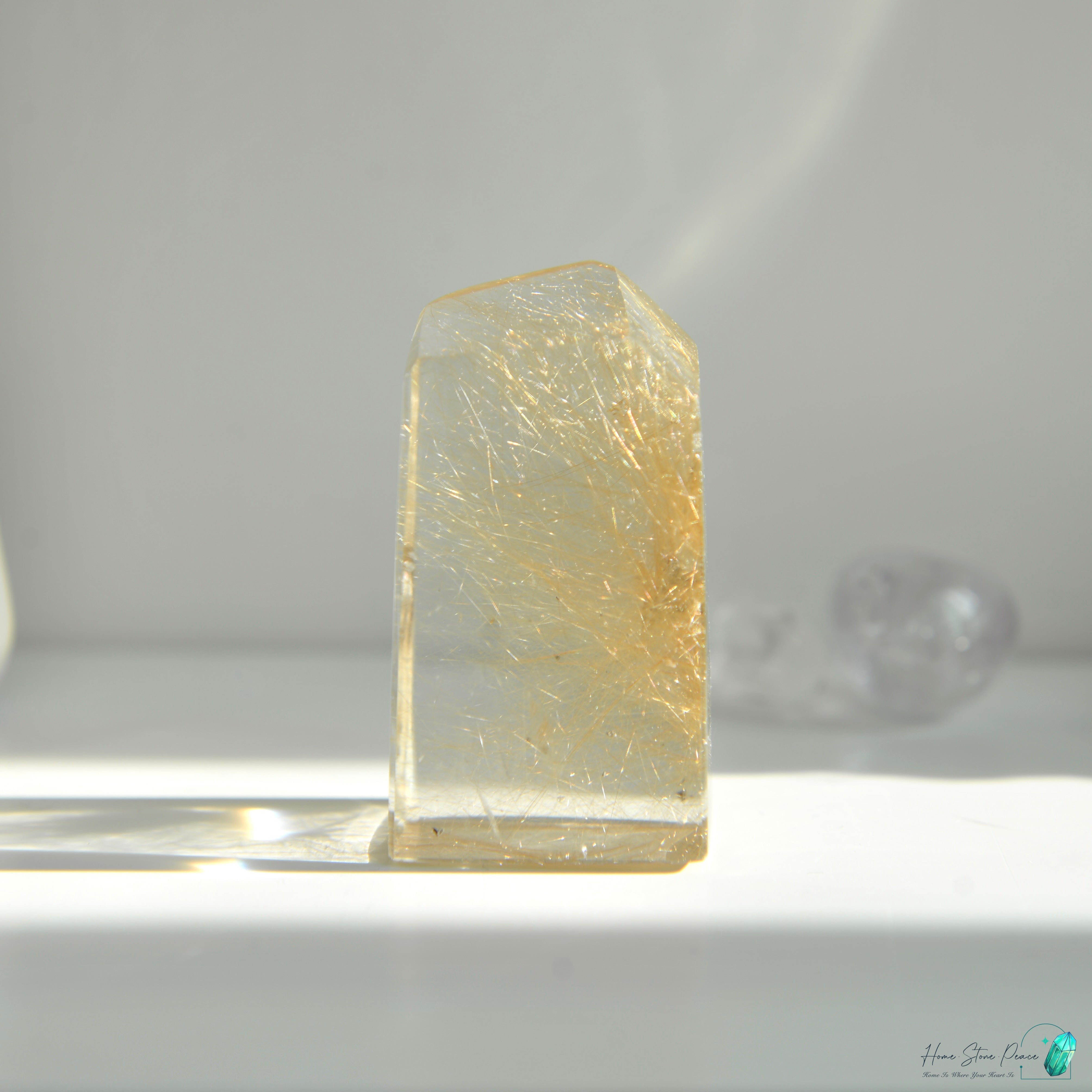 巴西金髮晶四方柱 Brazilian Gold Rutilated Short Tower