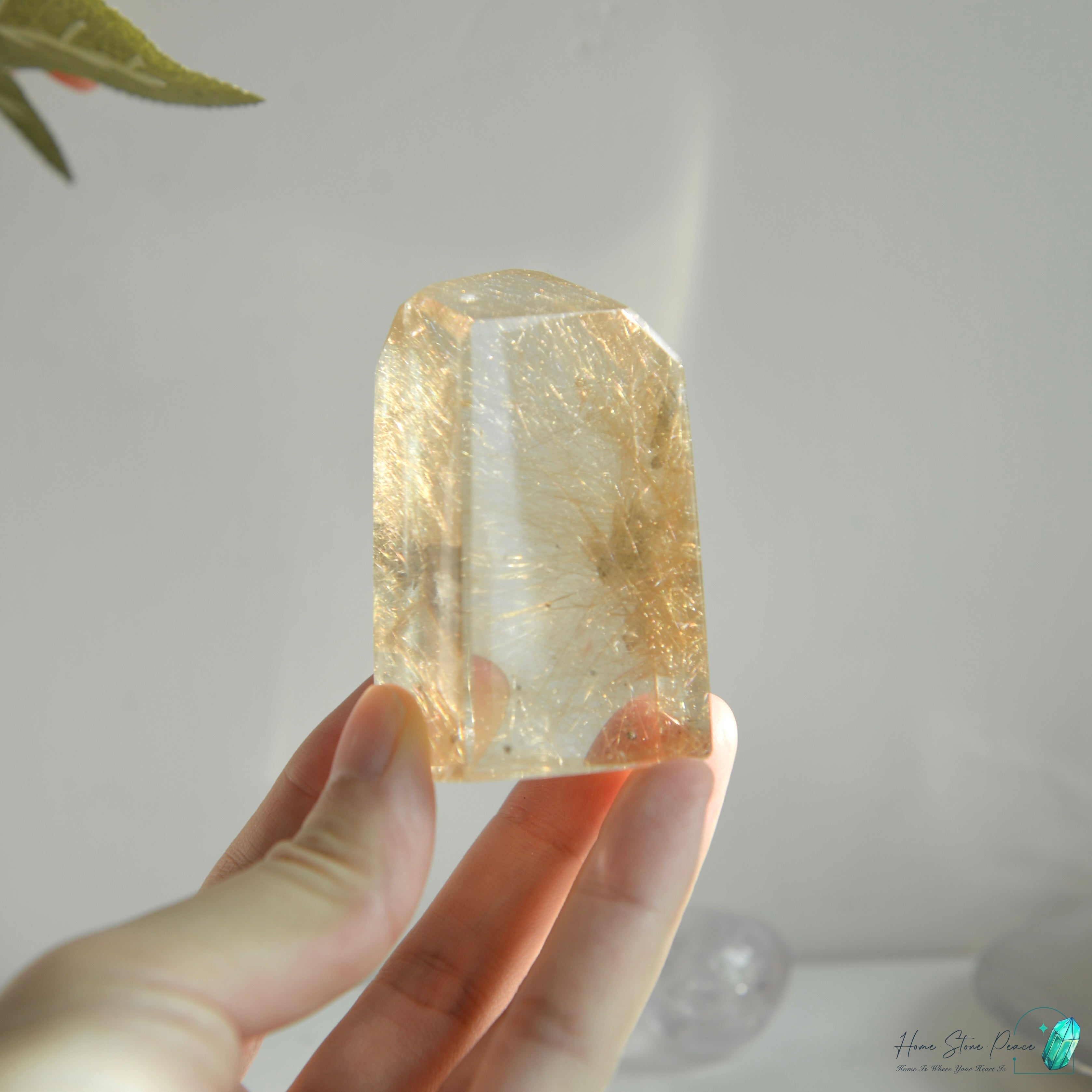 巴西金髮晶四方柱 Brazilian Gold Rutilated Short Tower