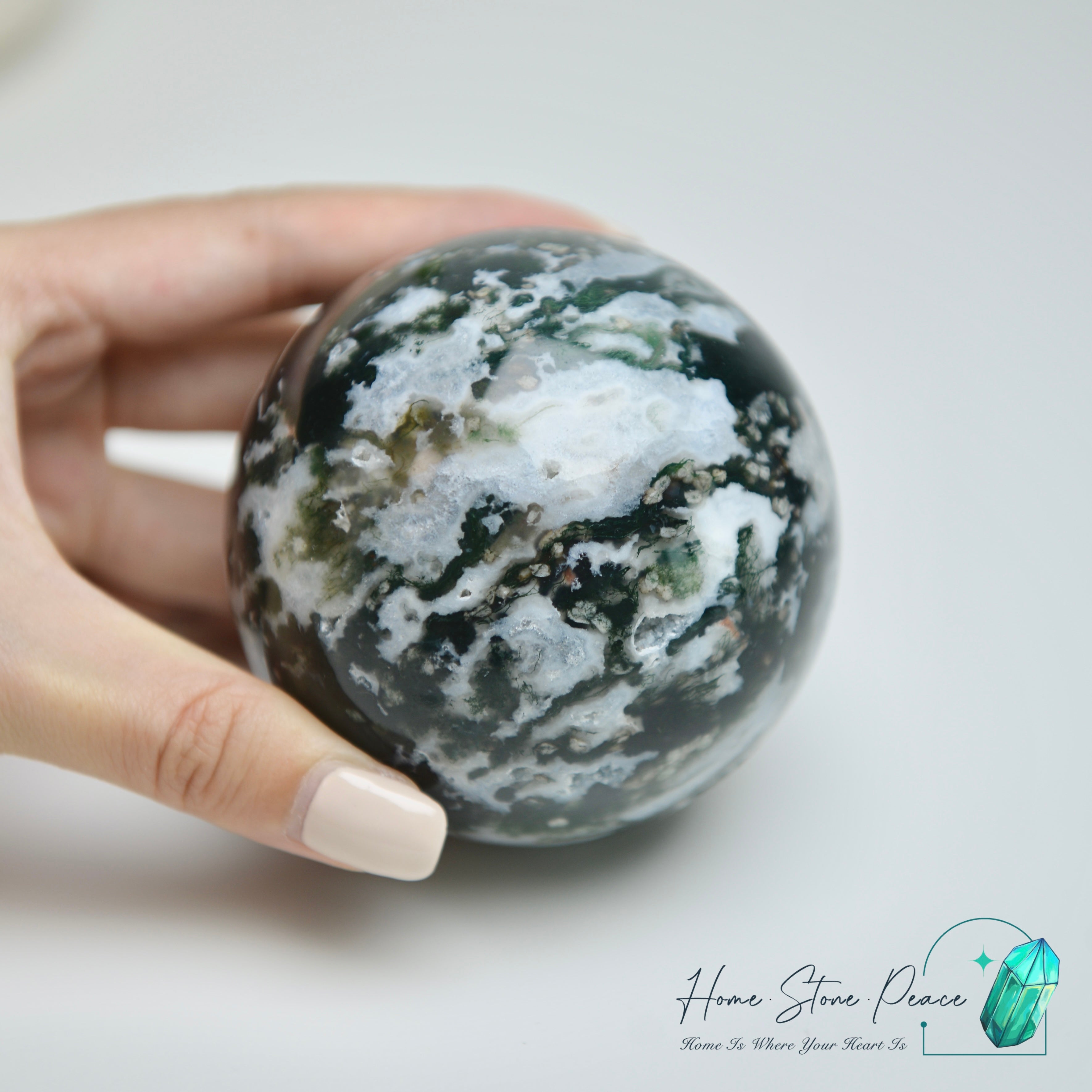 水草瑪瑙球 Moss Agate Sphere