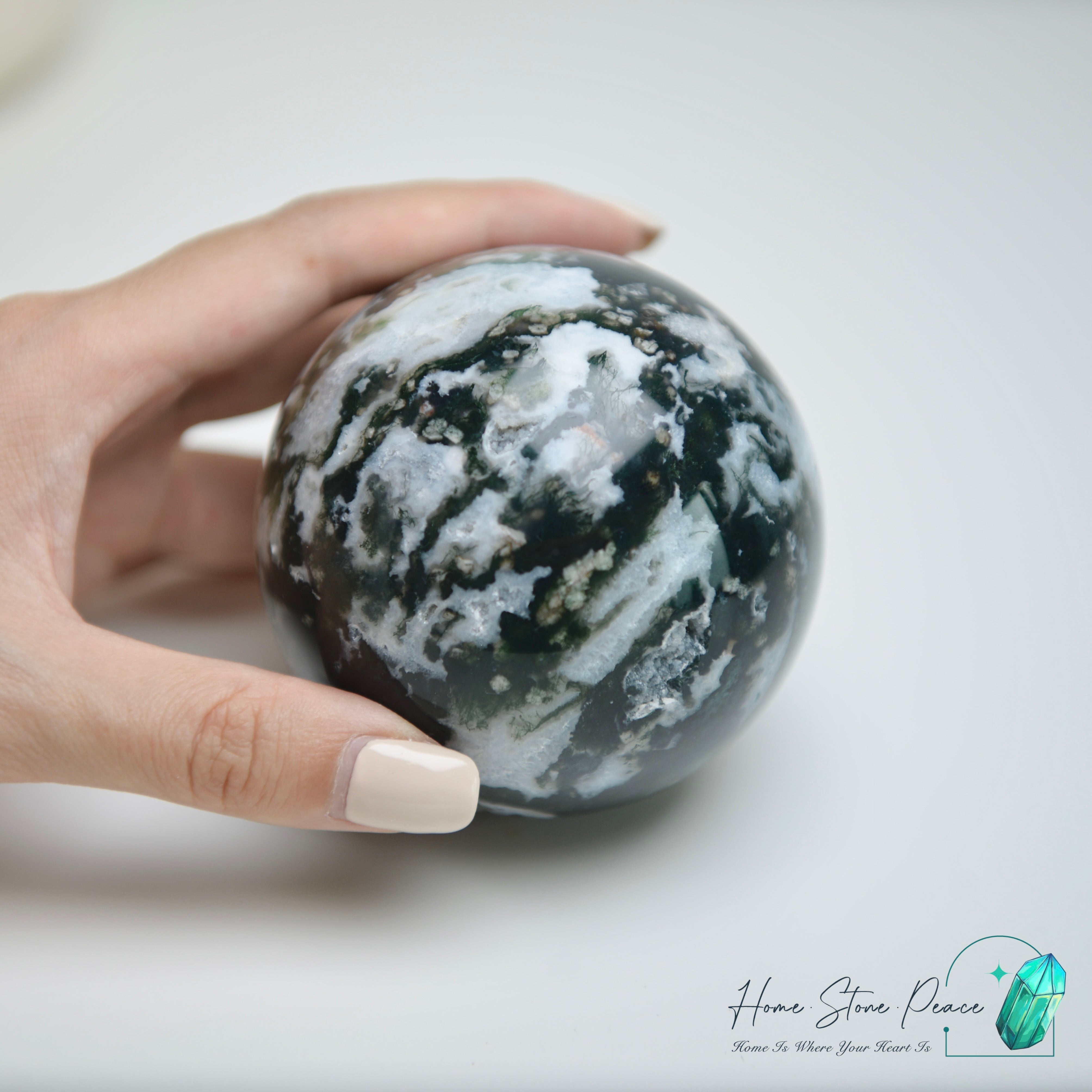 水草瑪瑙球 Moss Agate Sphere
