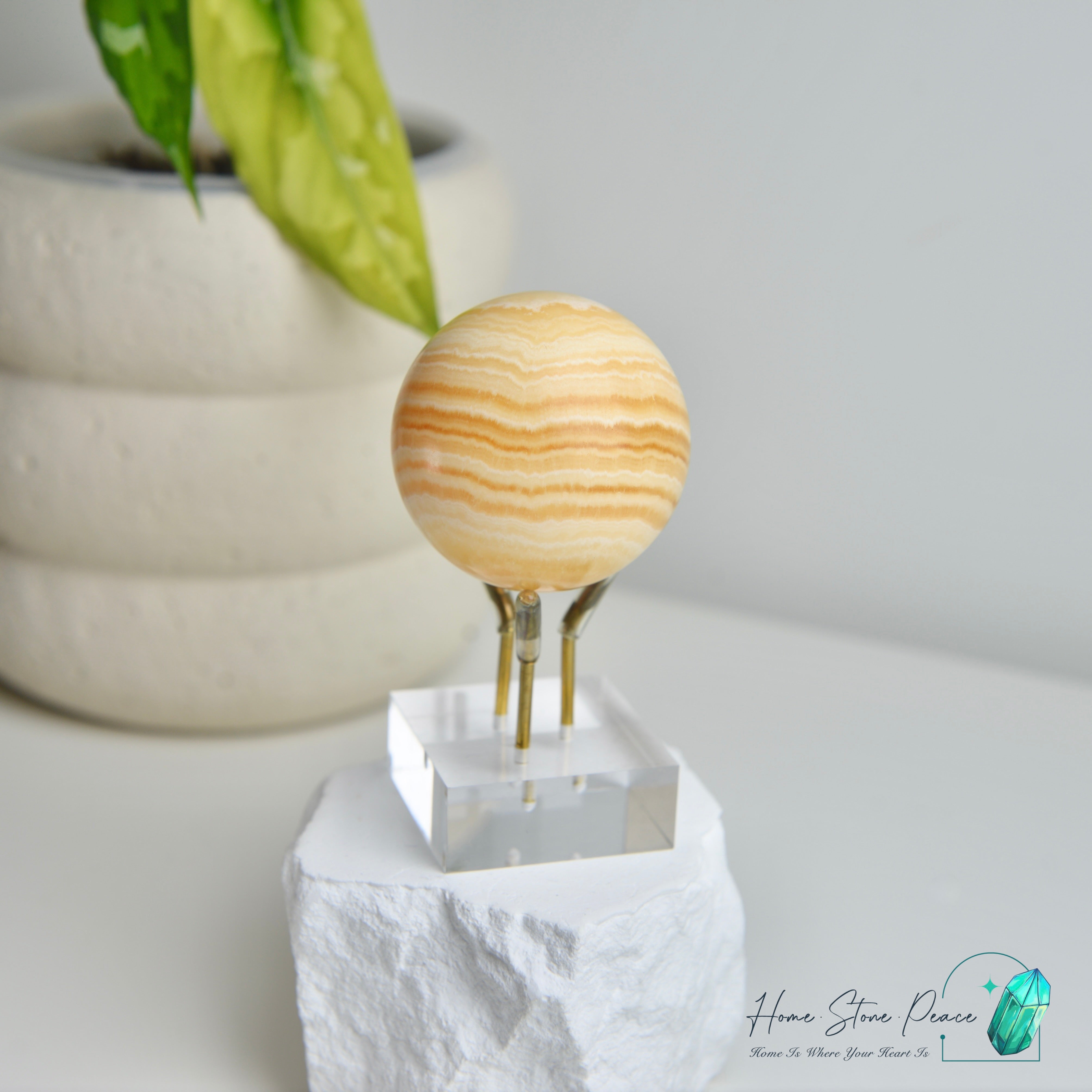橙方解石球 Orange Calcite Sphere