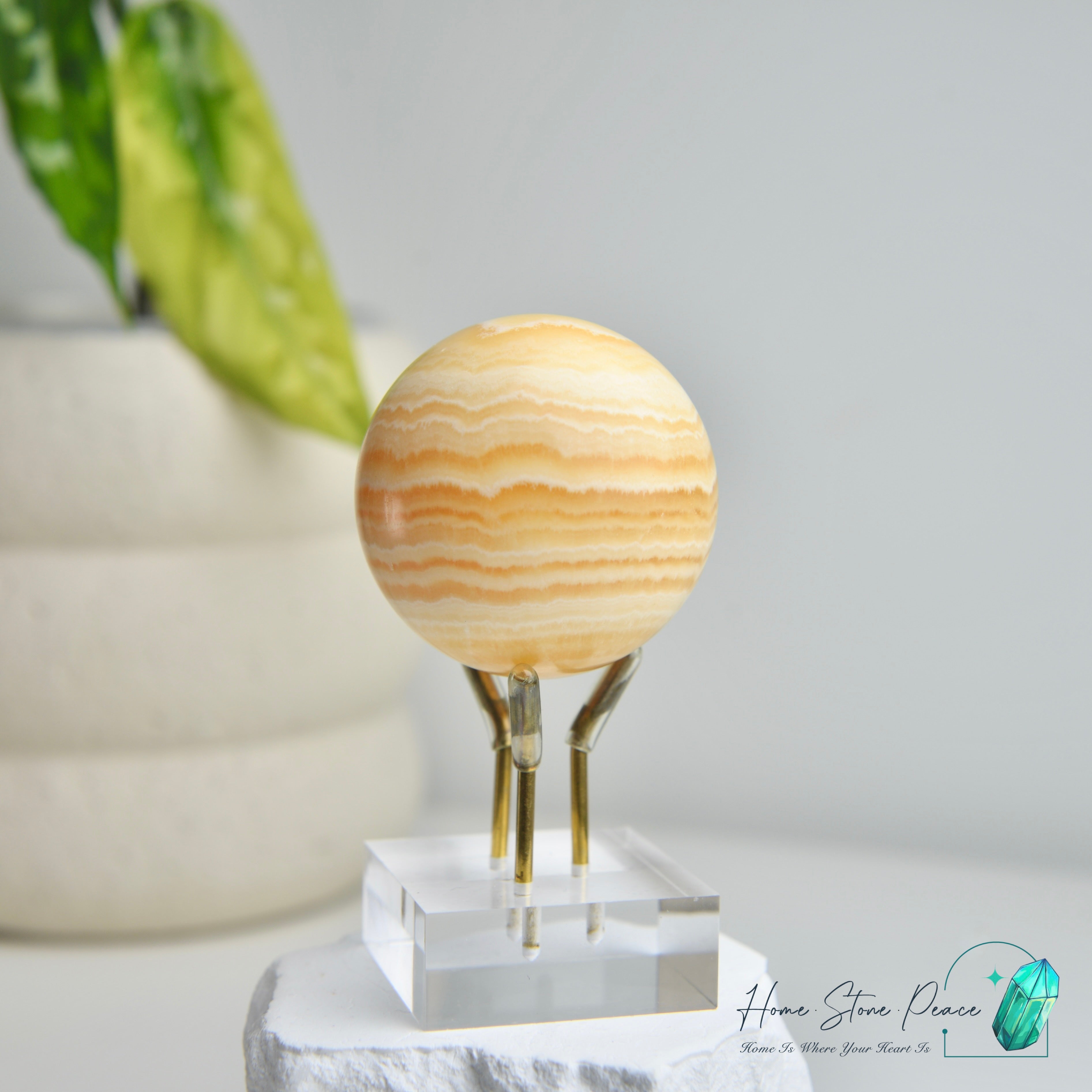 橙方解石球 Orange Calcite Sphere