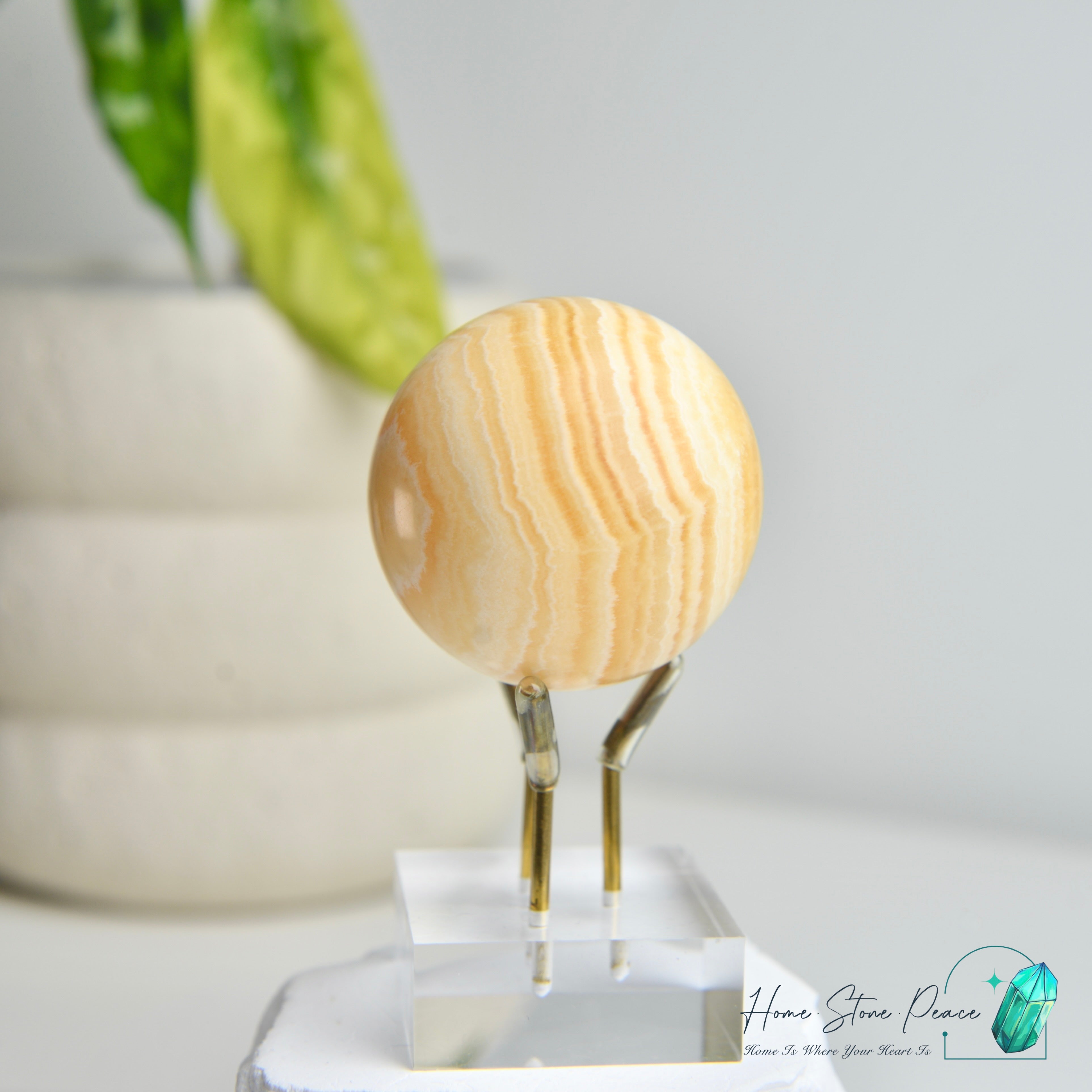 橙方解石球 Orange Calcite Sphere