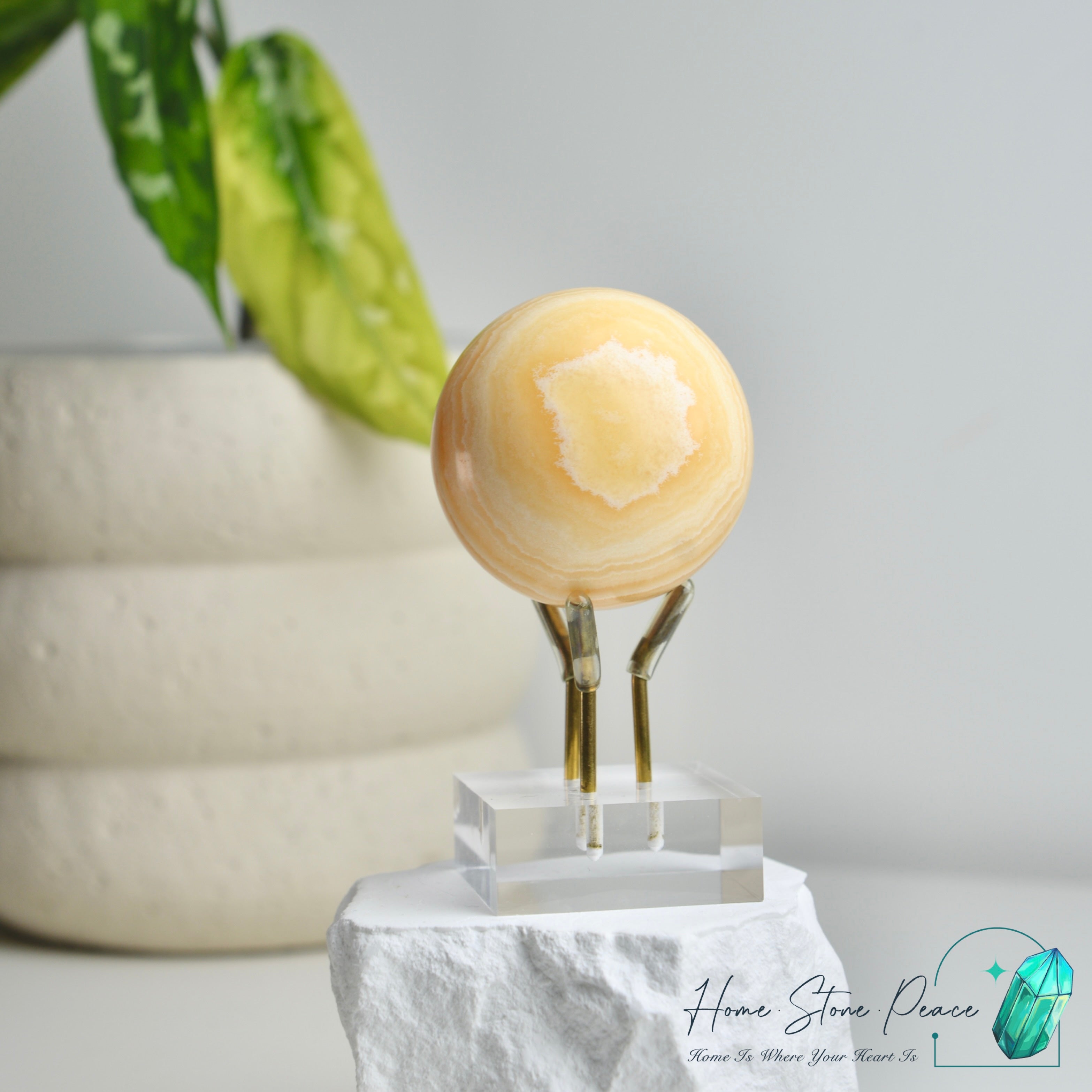 橙方解石球 Orange Calcite Sphere