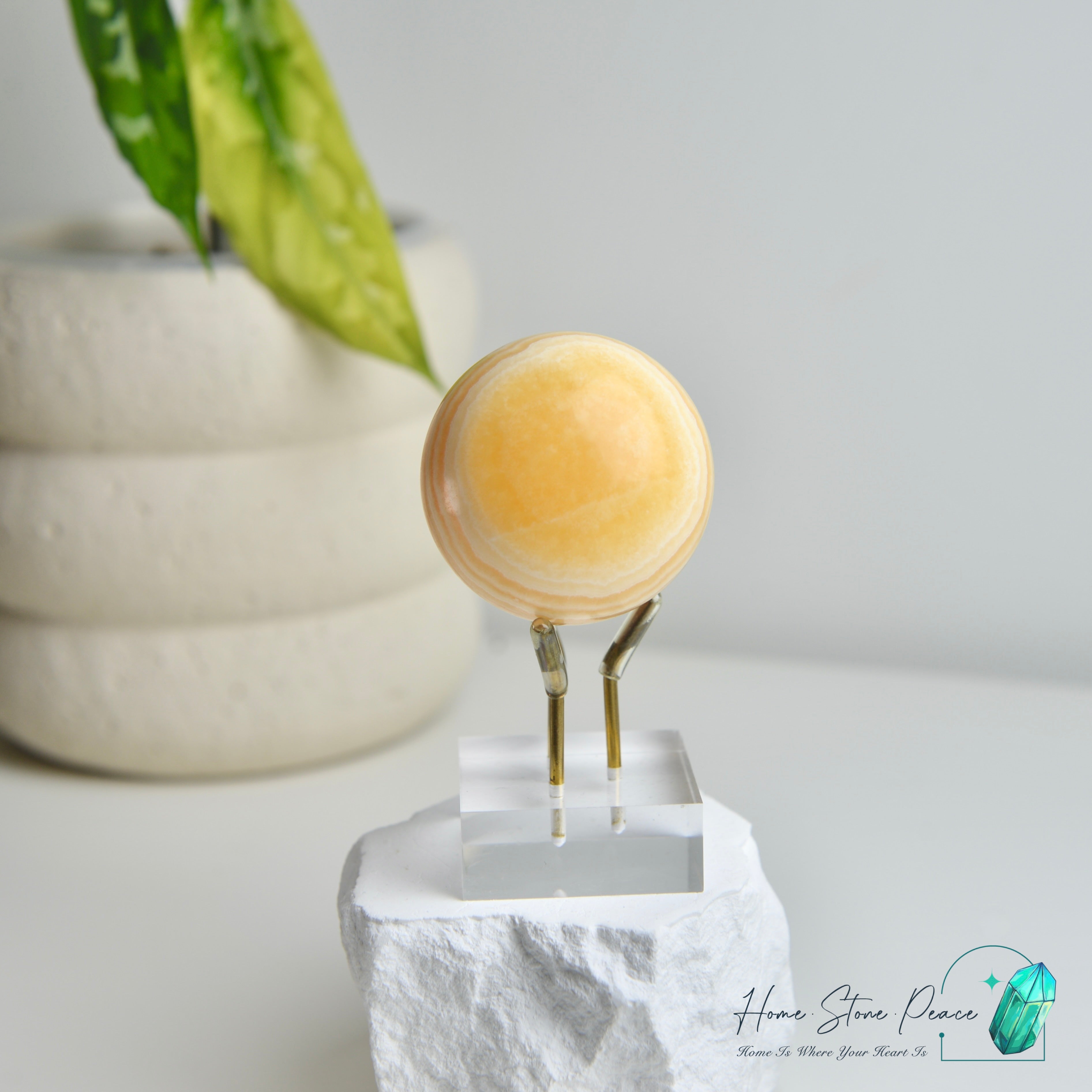 橙方解石球 Orange Calcite Sphere