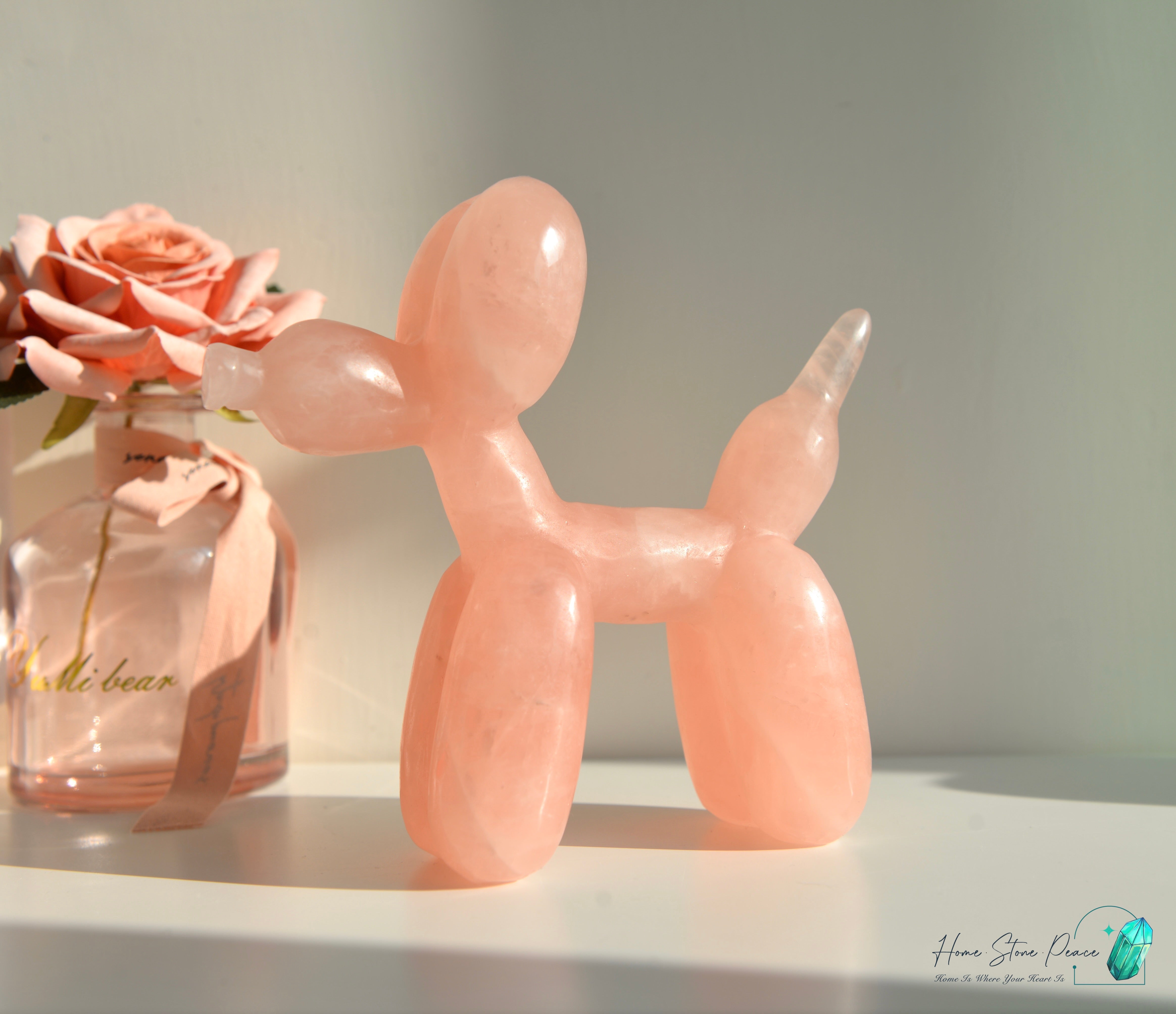 粉紅水晶氣球狗(大) Rose Quartz Balloon Dog (Large)