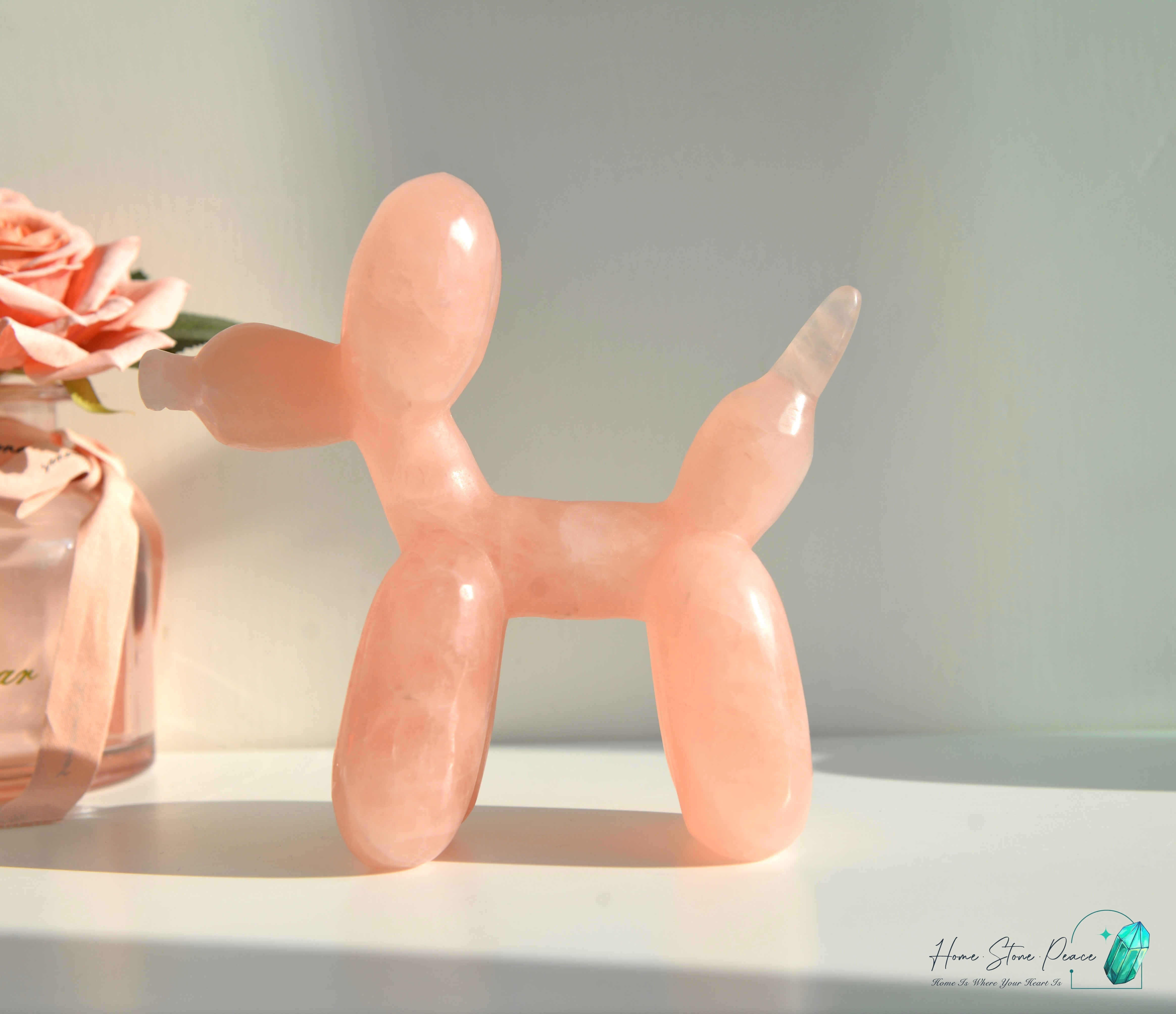 粉紅水晶氣球狗(大) Rose Quartz Balloon Dog (Large)