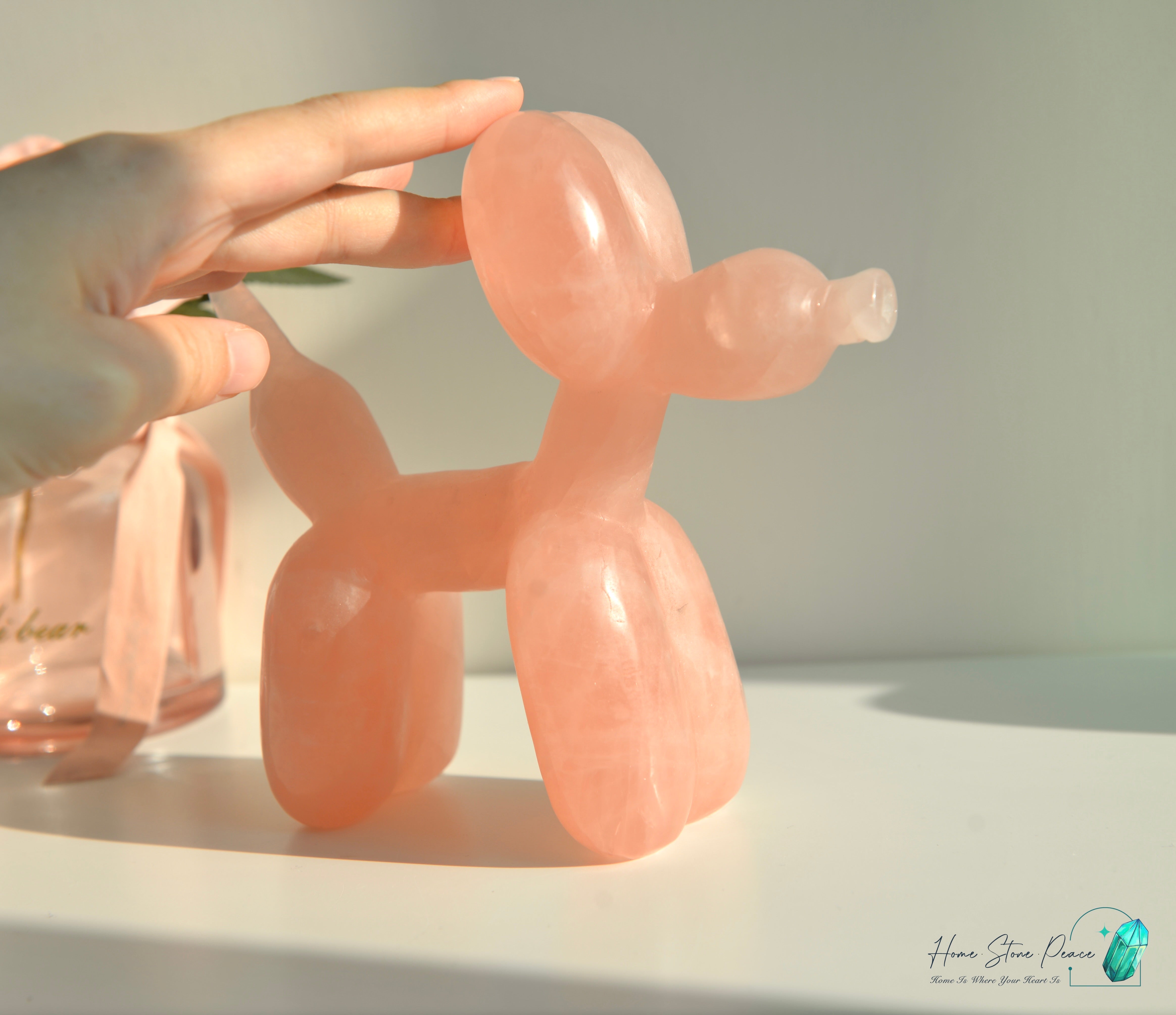 粉紅水晶氣球狗(大) Rose Quartz Balloon Dog (Large)
