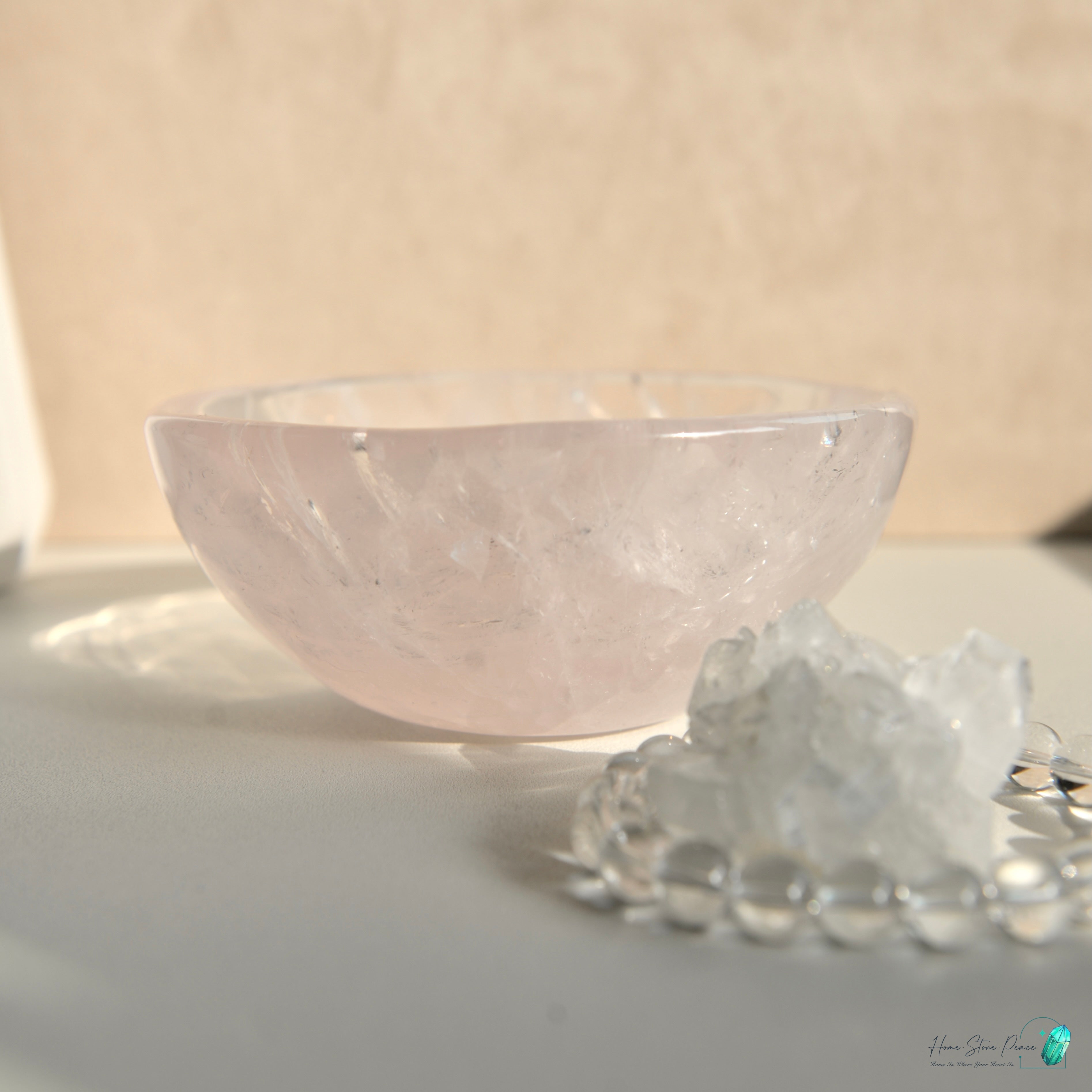 粉紅水晶ボウル ローズクォーツボウル
