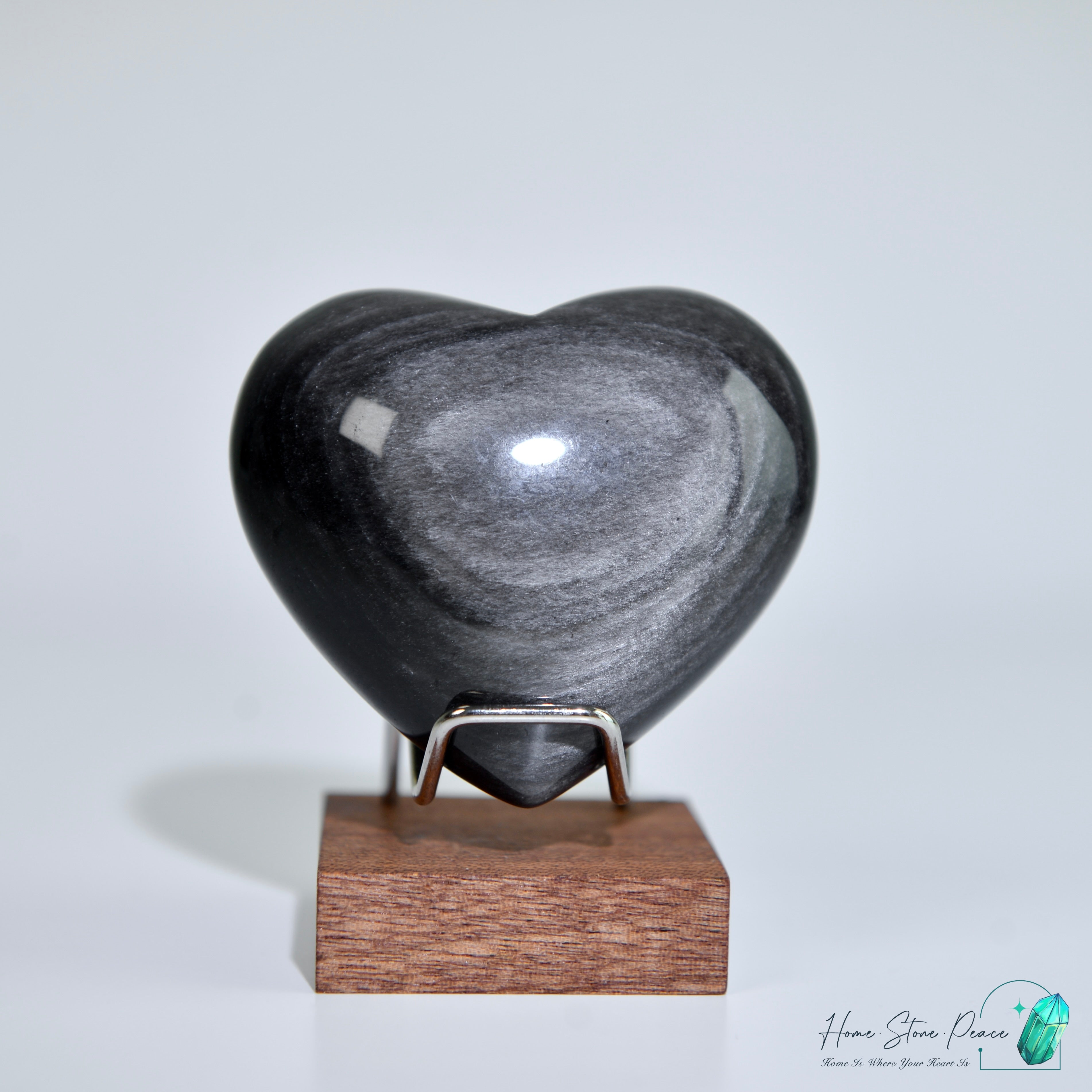 銀曜石心 Silver Sheen Obsidian Heart