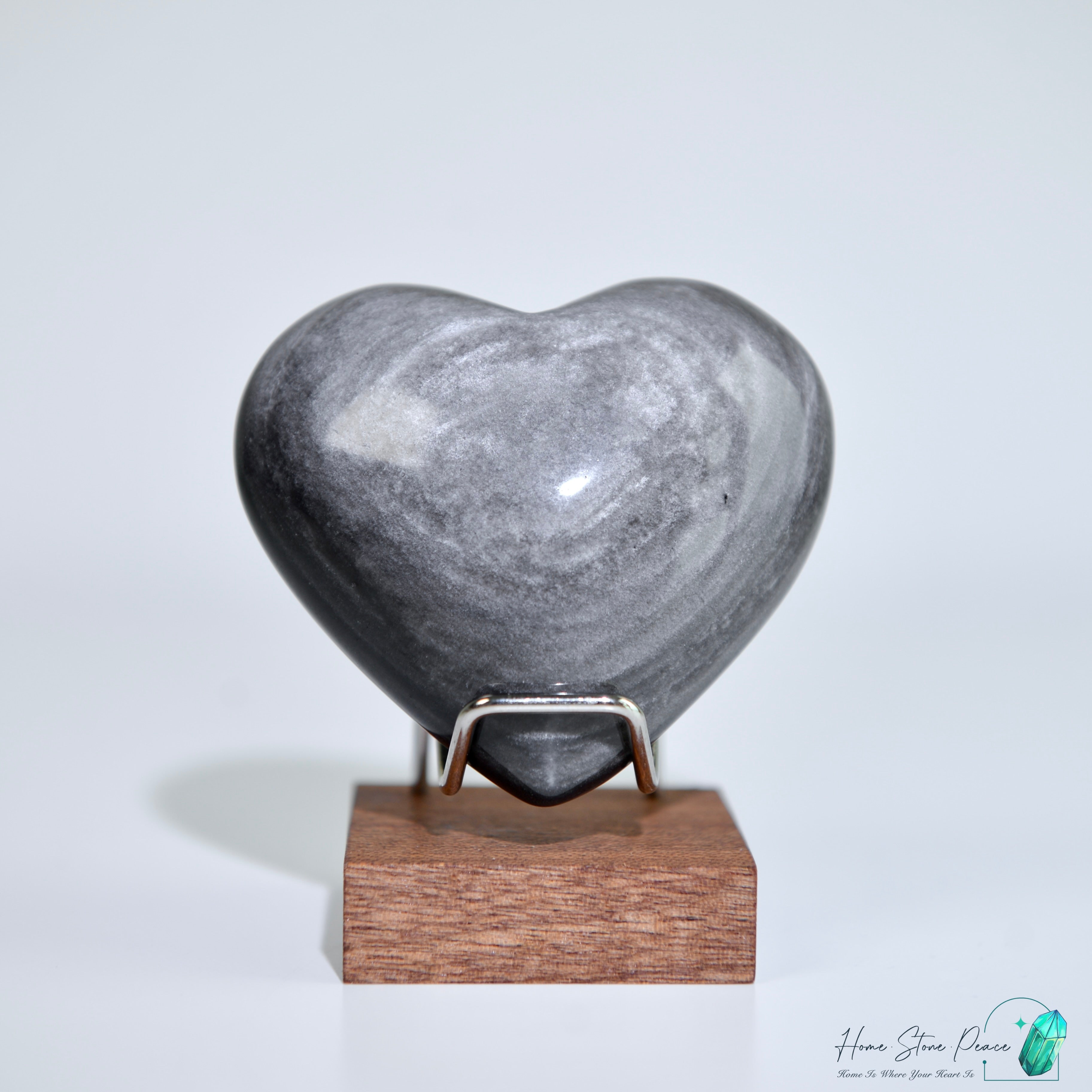 銀曜石心 Silver Sheen Obsidian Heart
