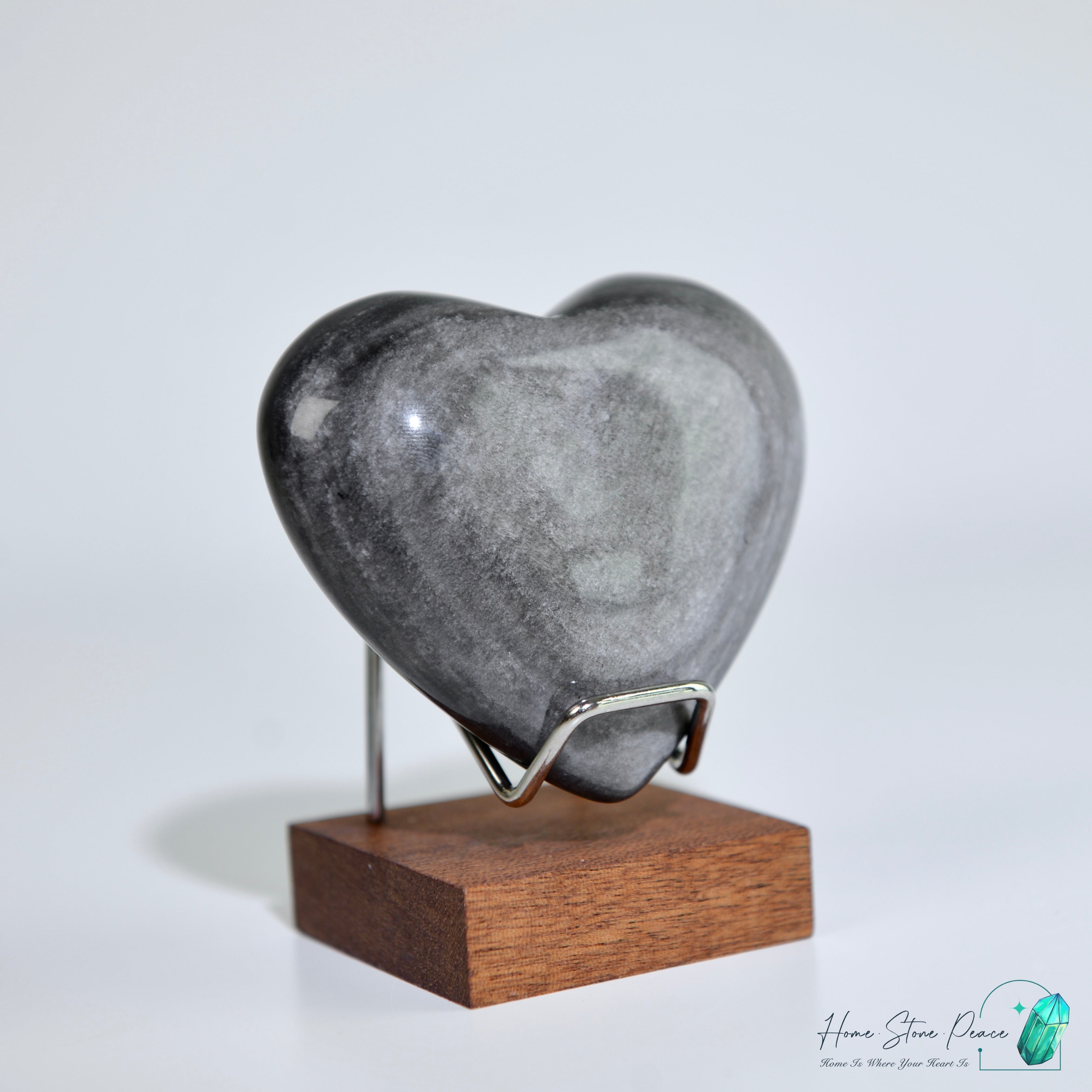銀曜石心 Silver Sheen Obsidian Heart