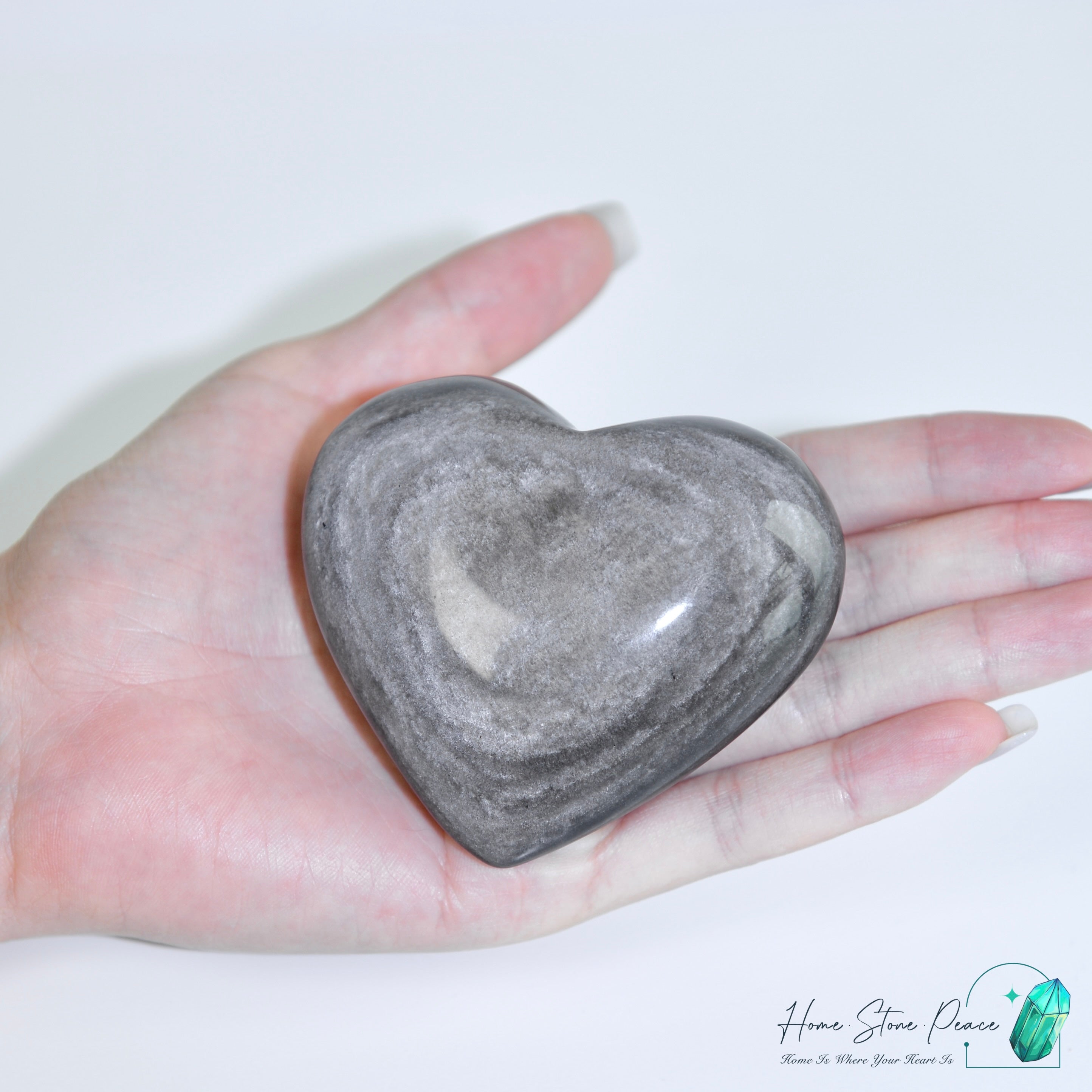 銀曜石心 Silver Sheen Obsidian Heart