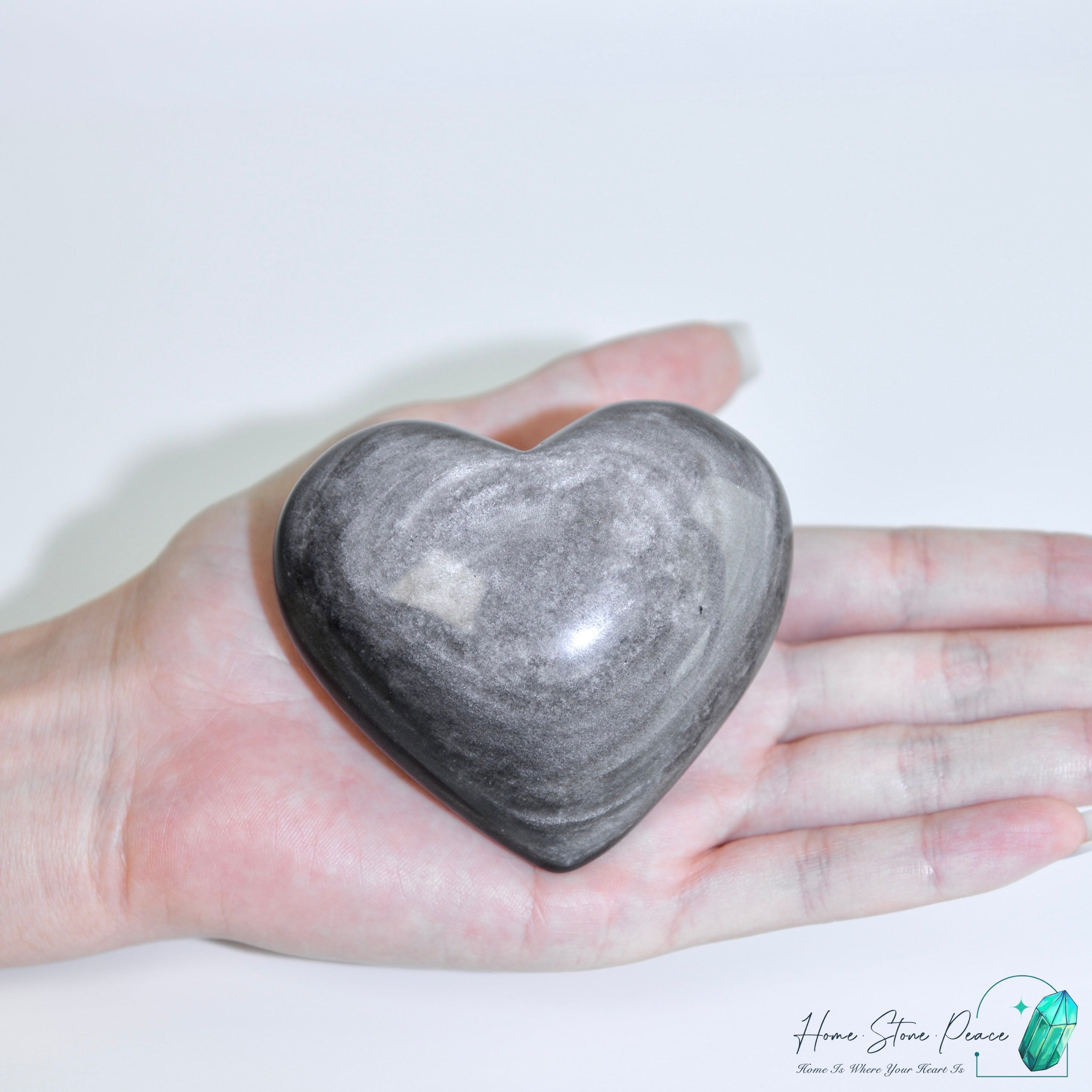 銀曜石心 Silver Sheen Obsidian Heart