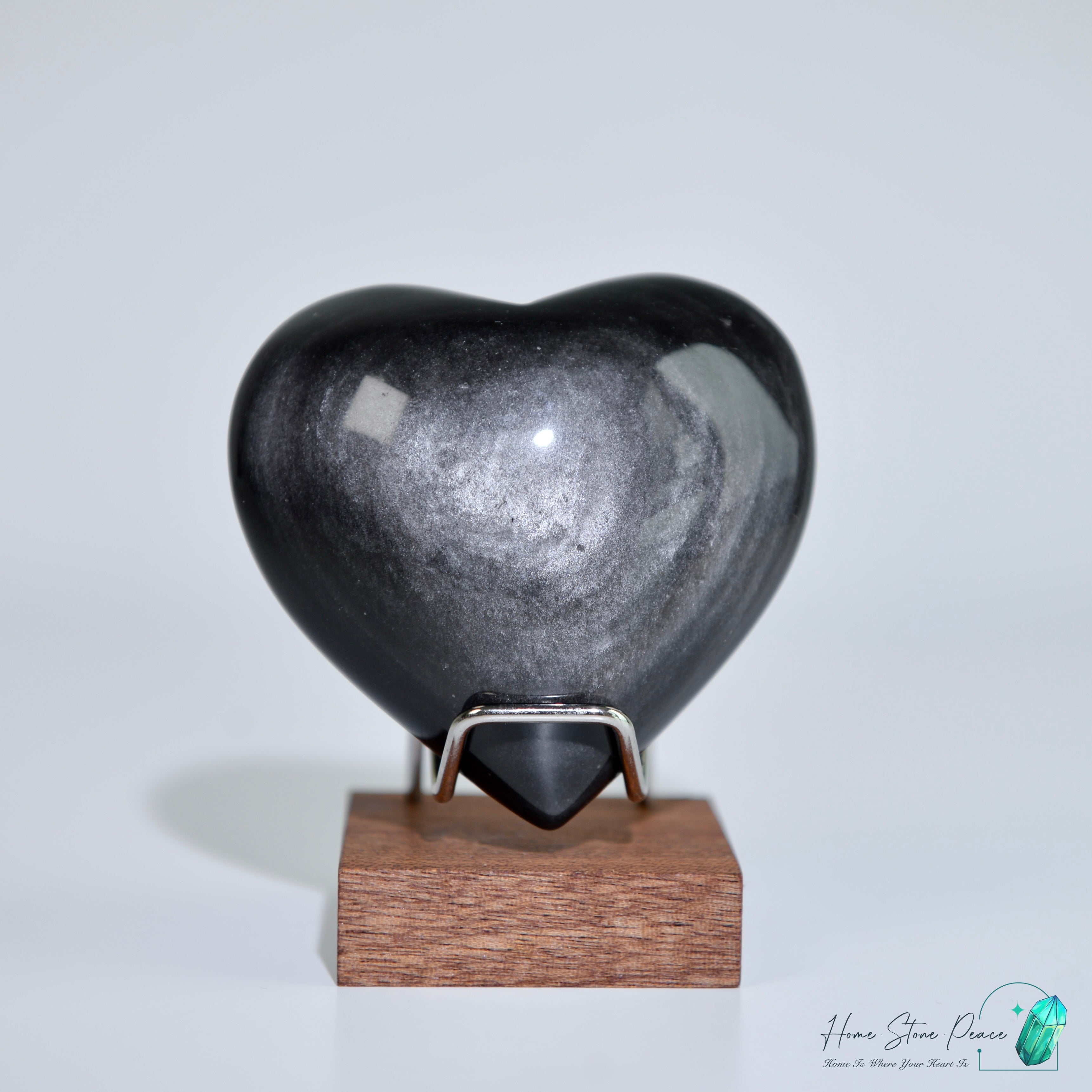 銀曜石心 Silver Sheen Obsidian Heart