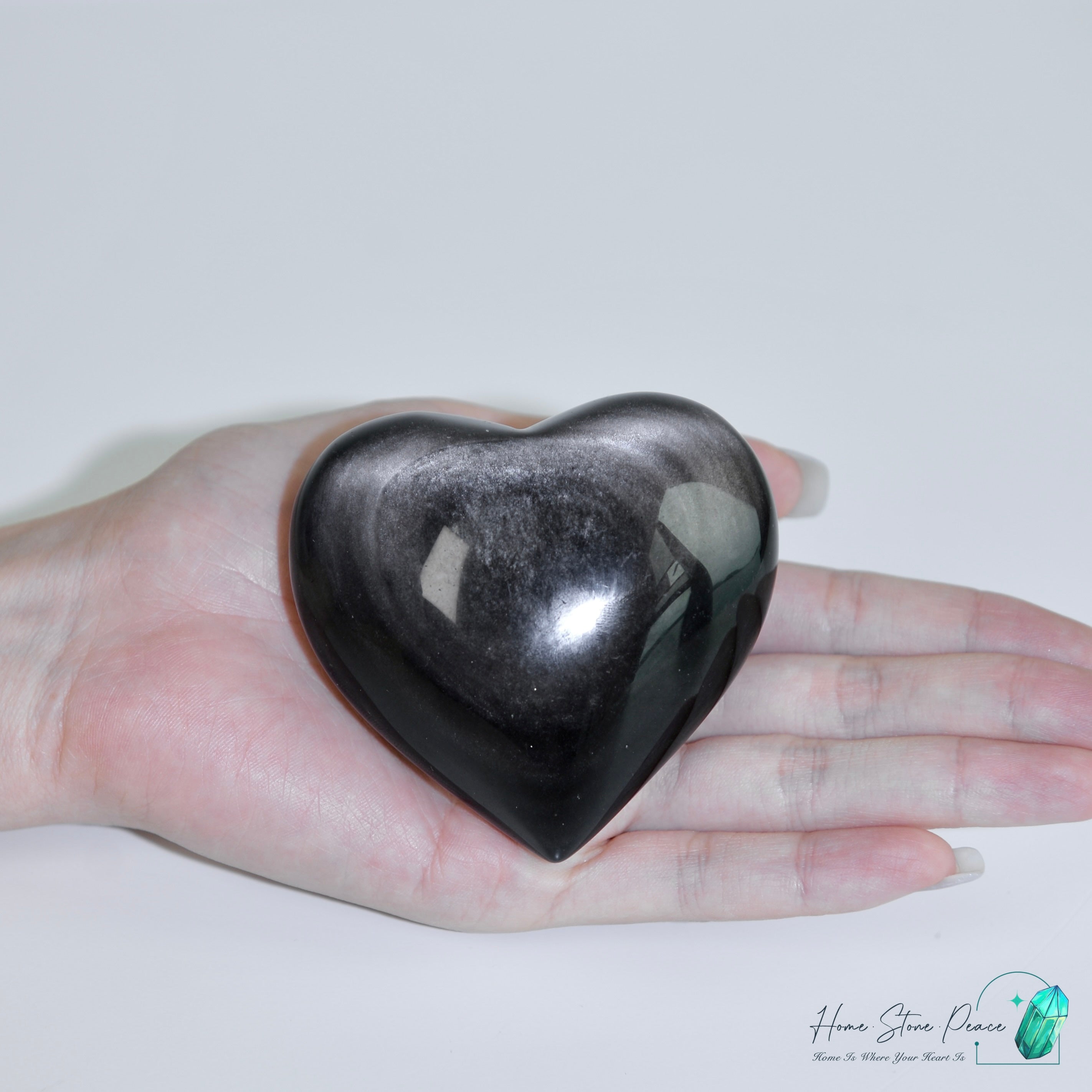 銀曜石心 Silver Sheen Obsidian Heart