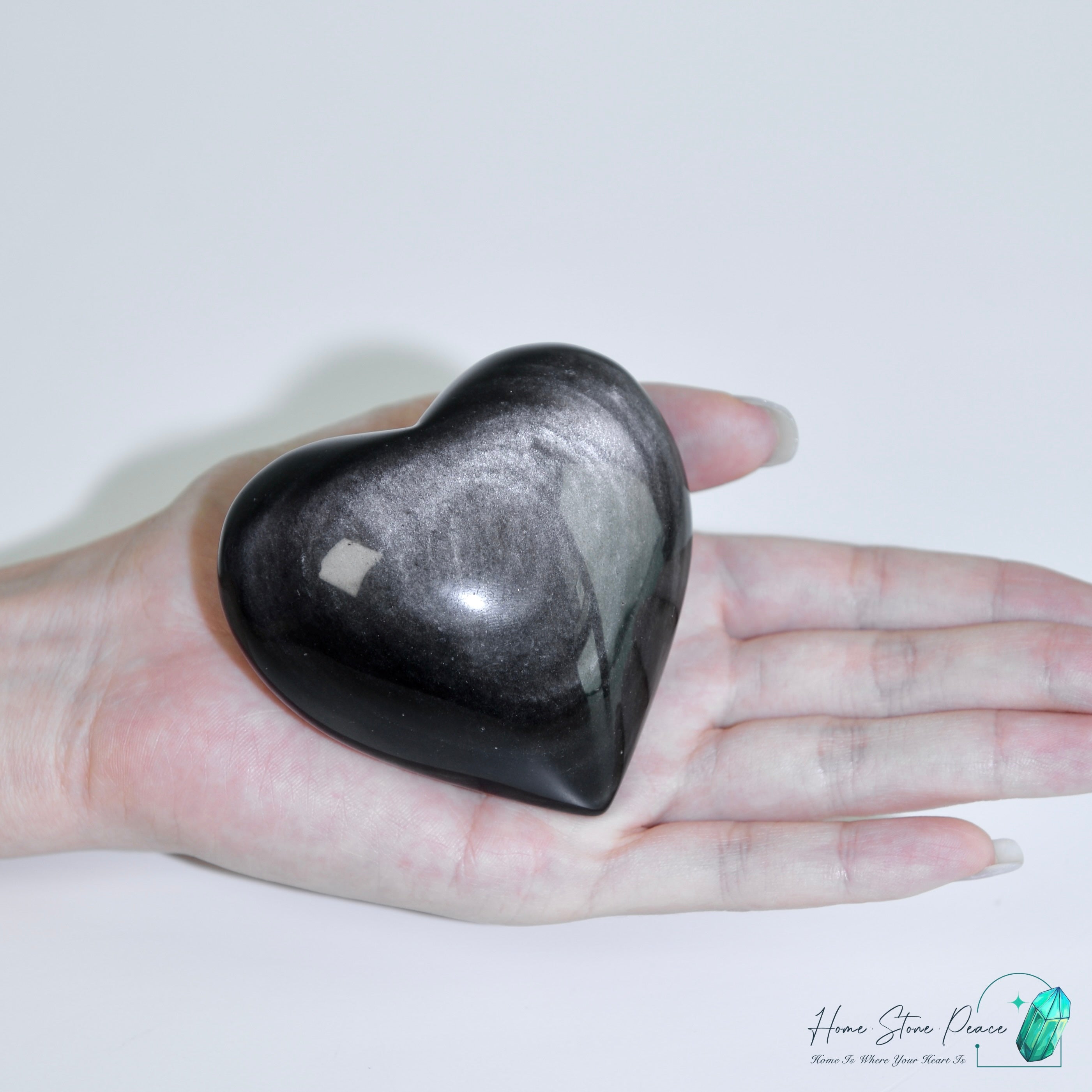 銀曜石心 Silver Sheen Obsidian Heart