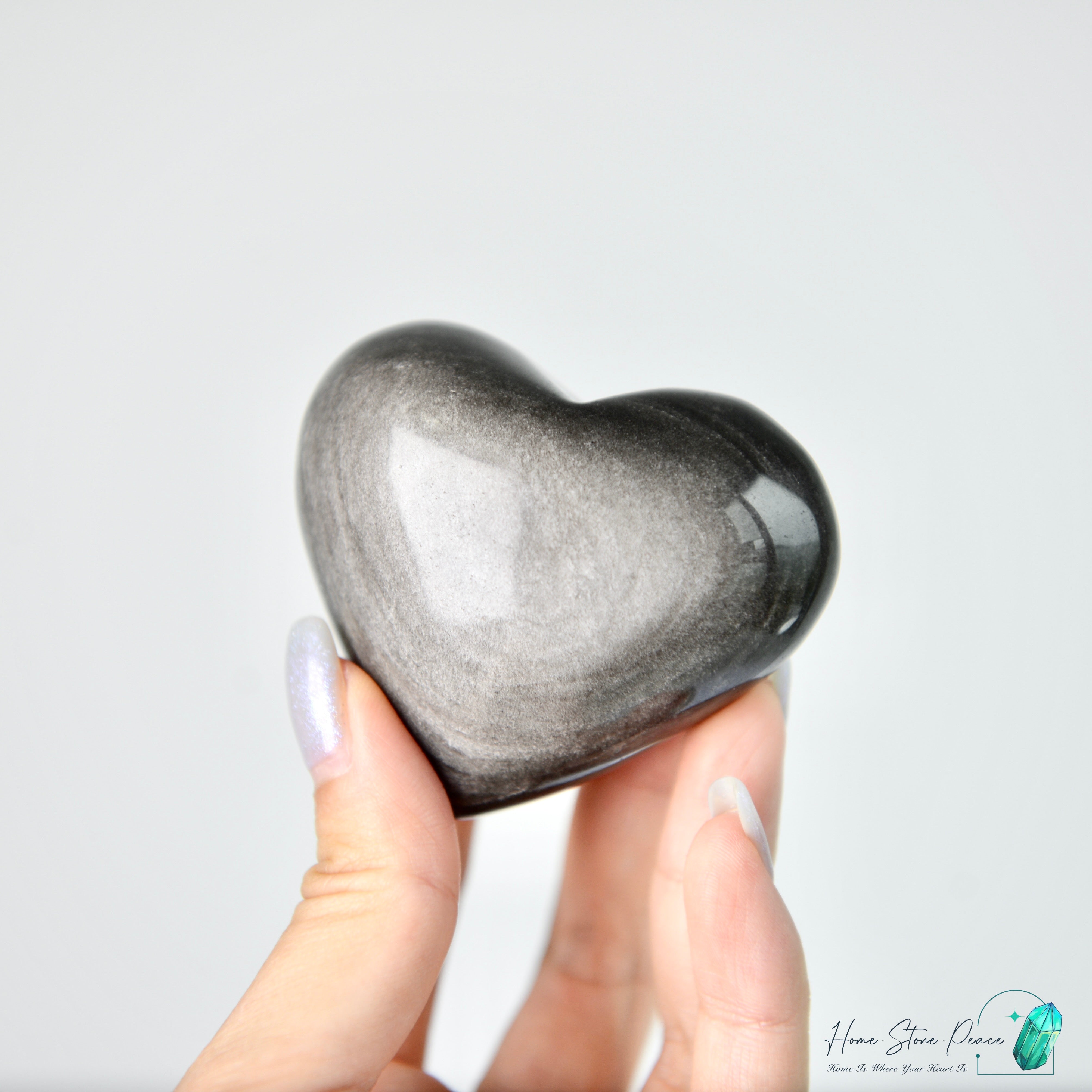 銀曜石心 Silver Sheen Obsidian Heart