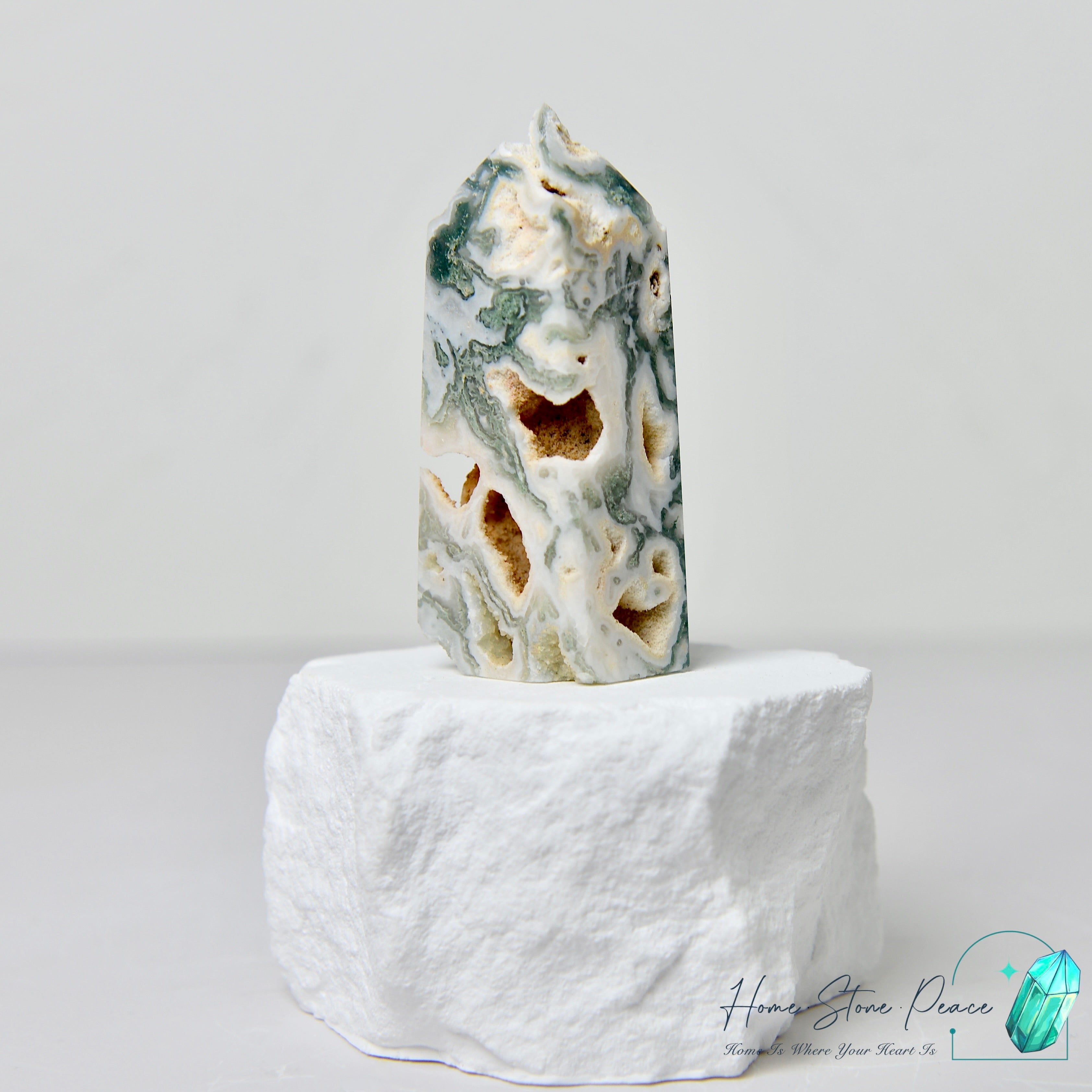 水草瑪瑙柱 Moss Agate Tower