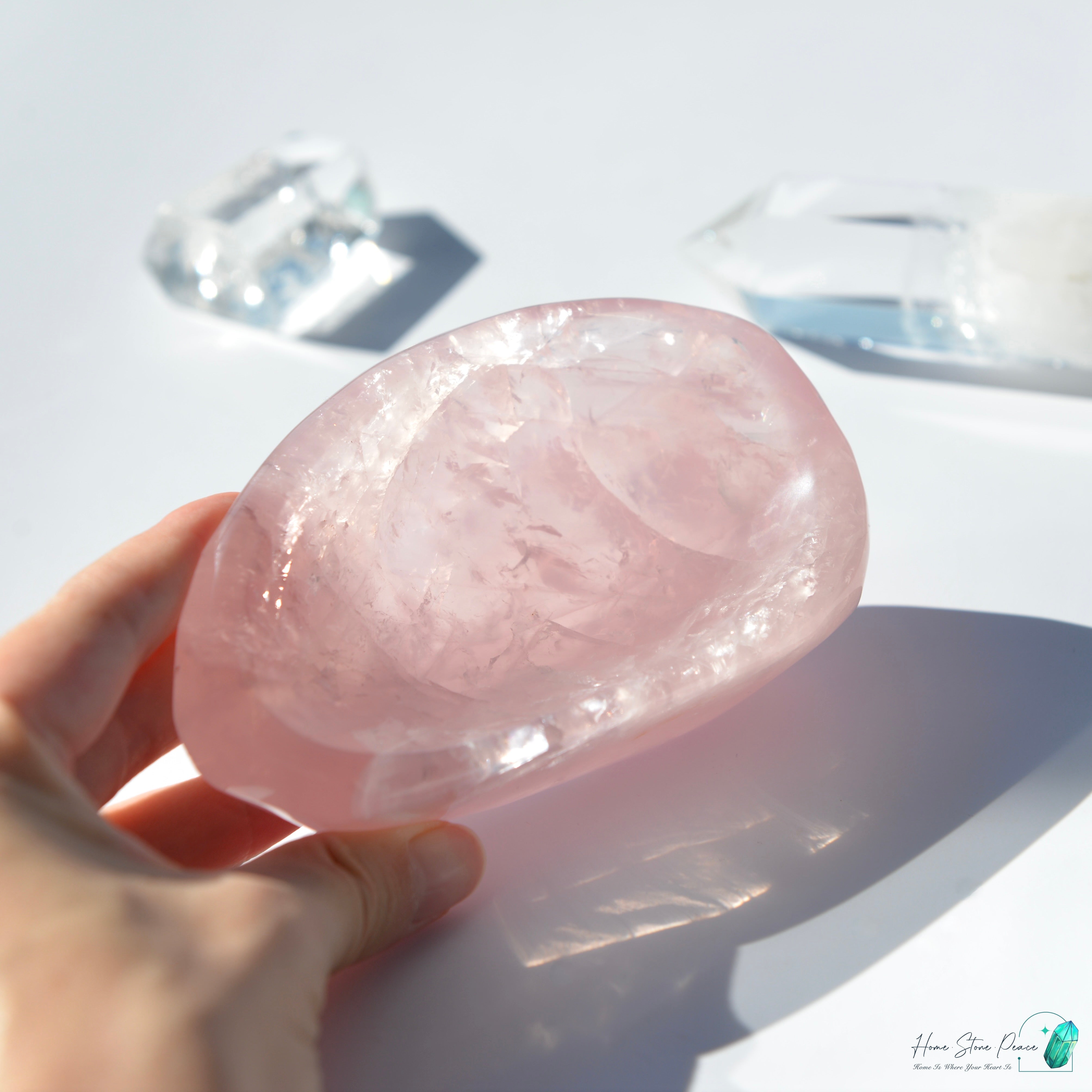 粉紅水晶小碟(加厚)Rose Quartz Trinket Dish