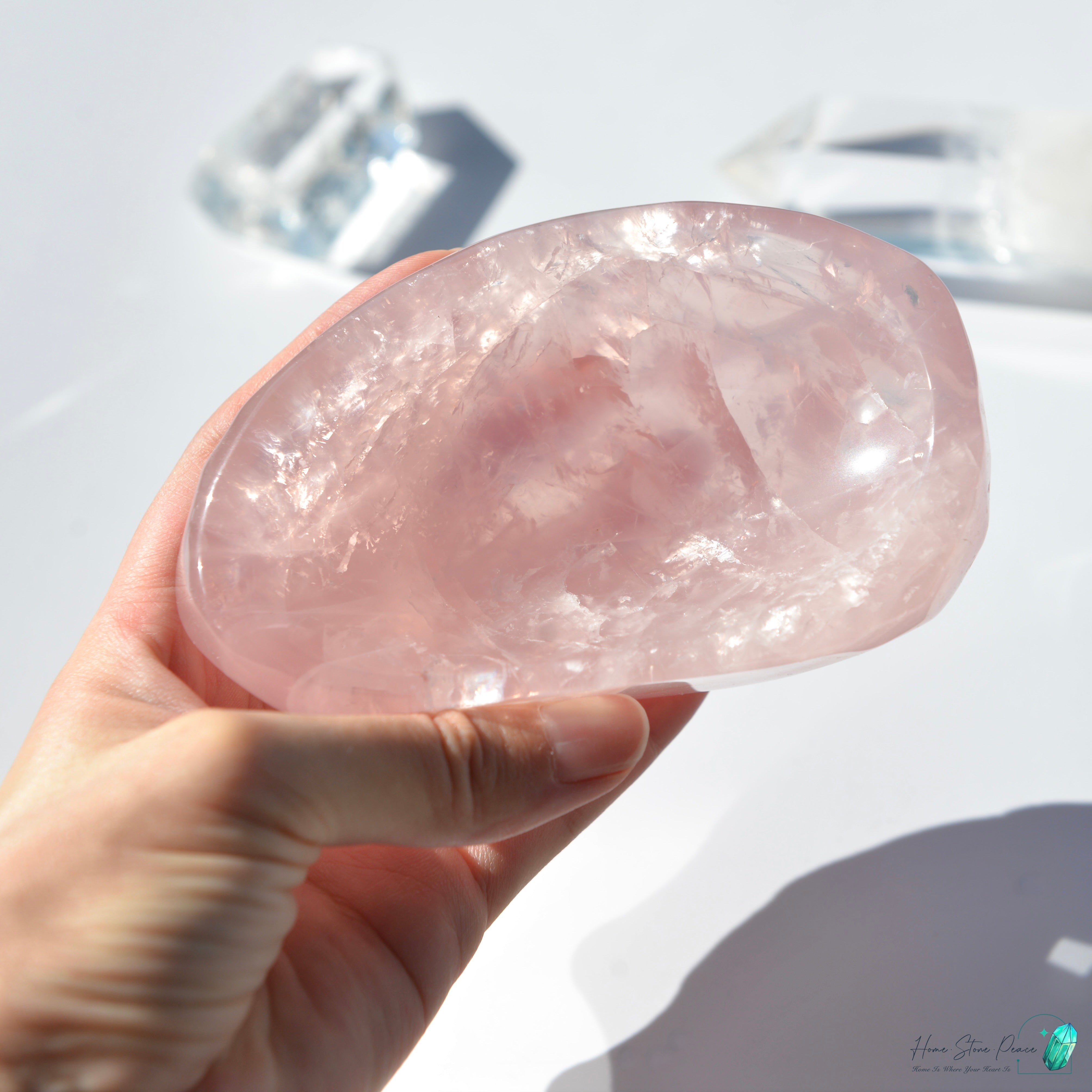 粉紅水晶小碟(加厚)Rose Quartz Trinket Dish