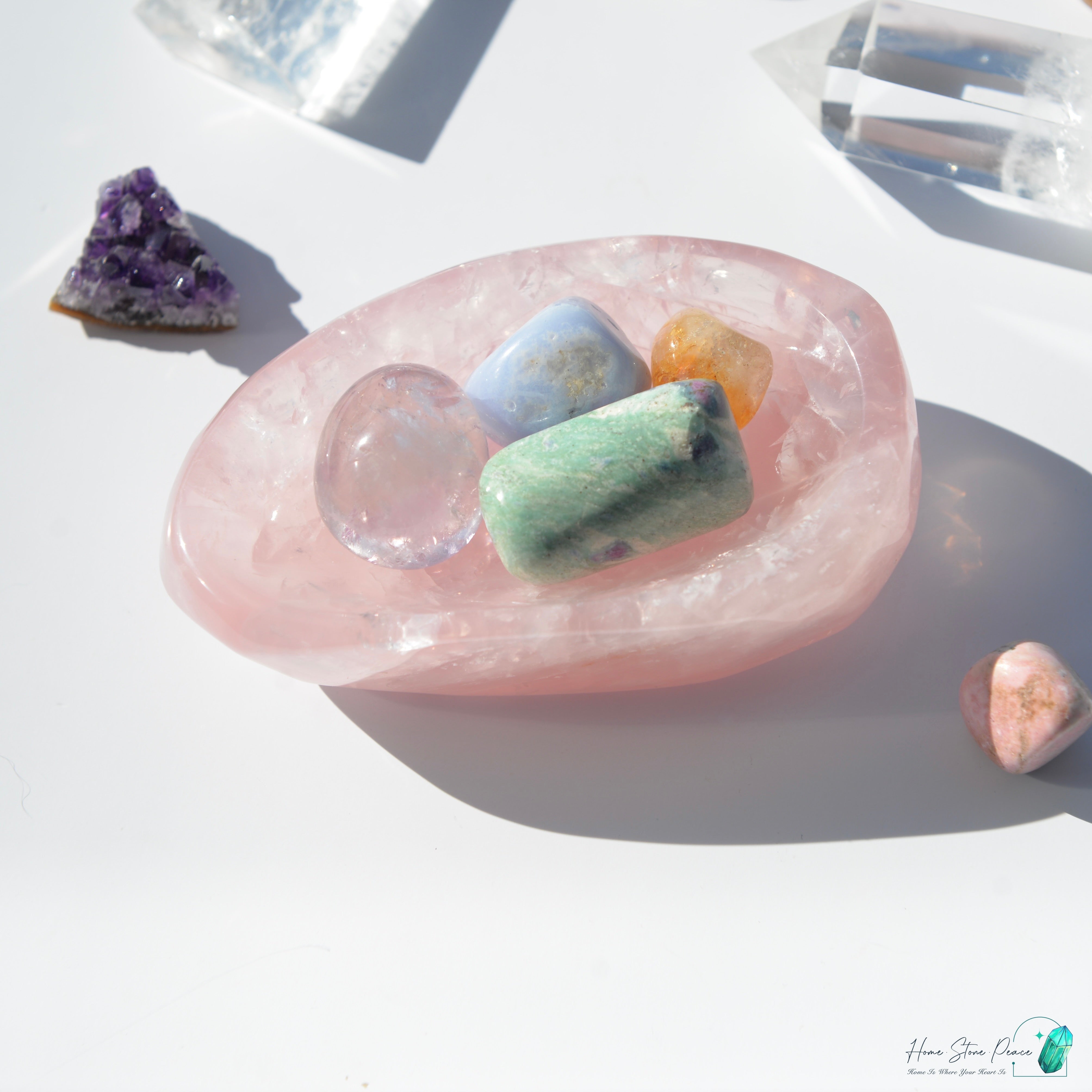 粉紅水晶小碟(加厚)Rose Quartz Trinket Dish