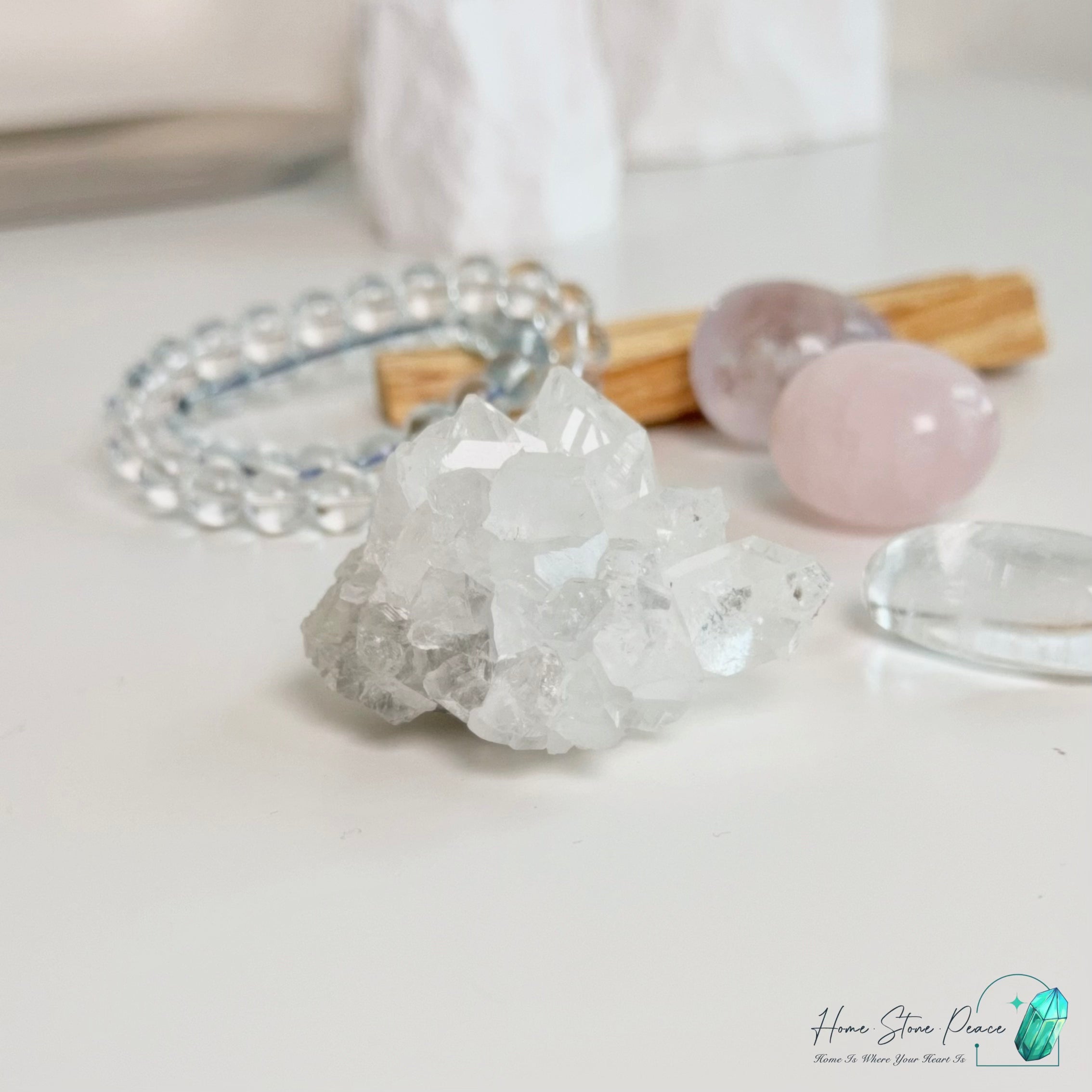 鑽石魚眼石 Diamond Apophyllite Cluster