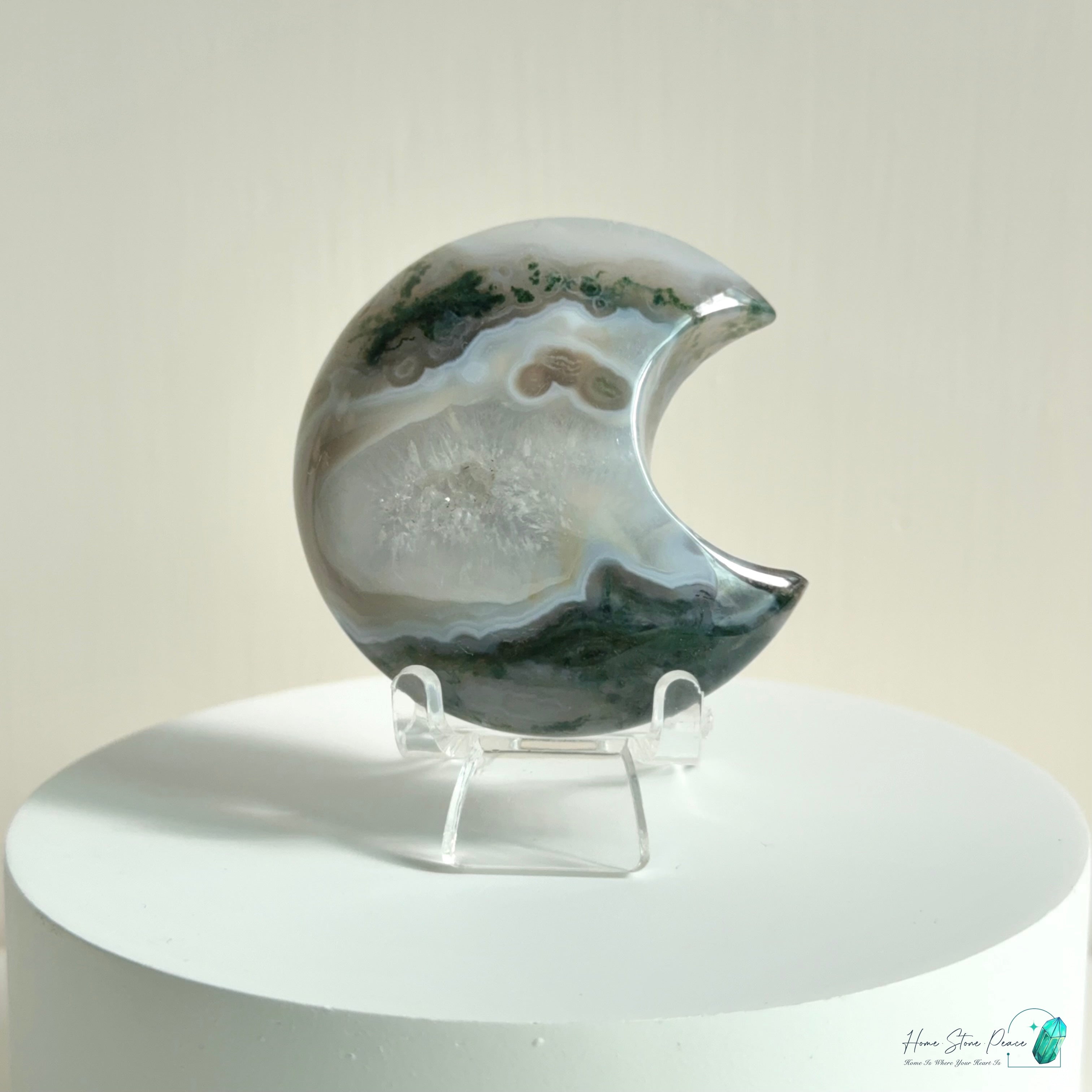 水草瑪瑙月亮 Moss Agate Moon