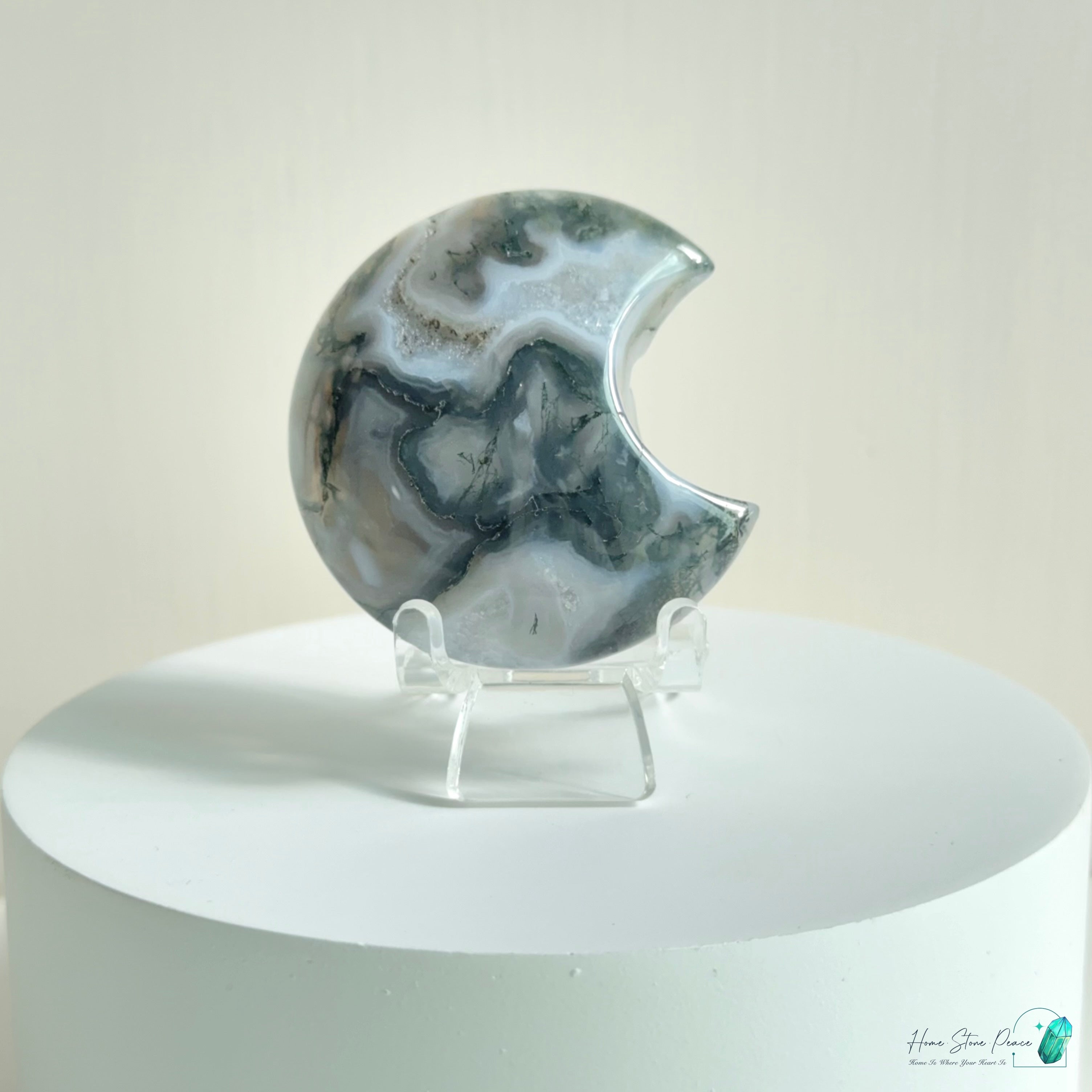 水草瑪瑙月亮 Moss Agate Moon