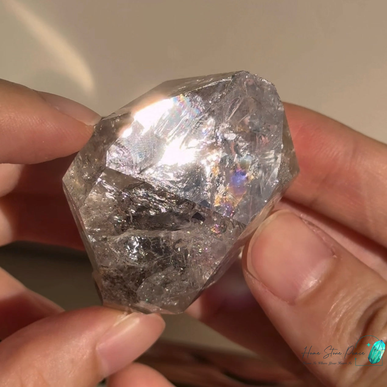 美國紐約赫基蒙鑽石(含砂糖狀晶面)New York Herkimer Diamond with Druzy & Hydrocarbon Inclusion